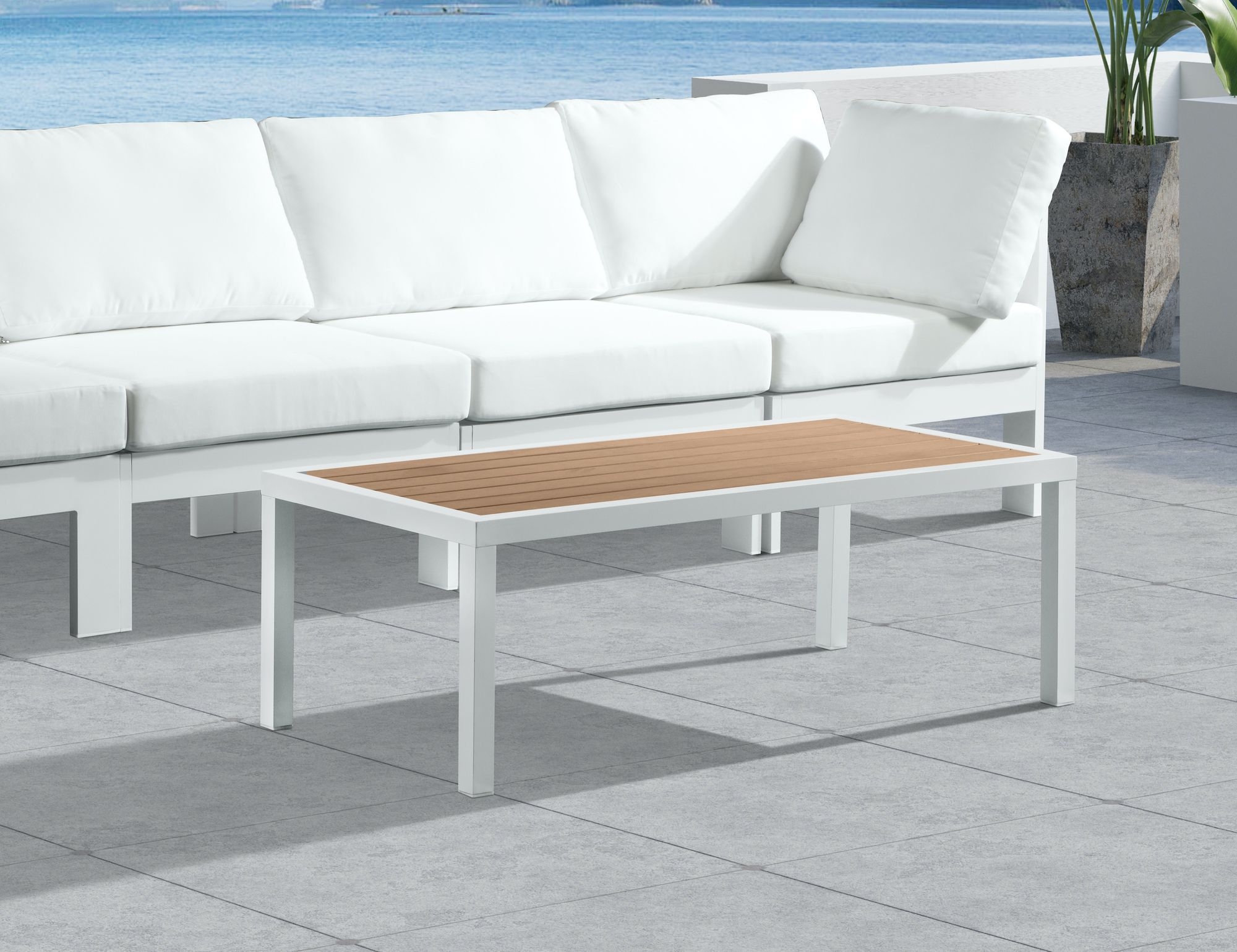 Nizuc 47.5" Rectangular Outdoor Patio Coffee Table with Aluminum Frame