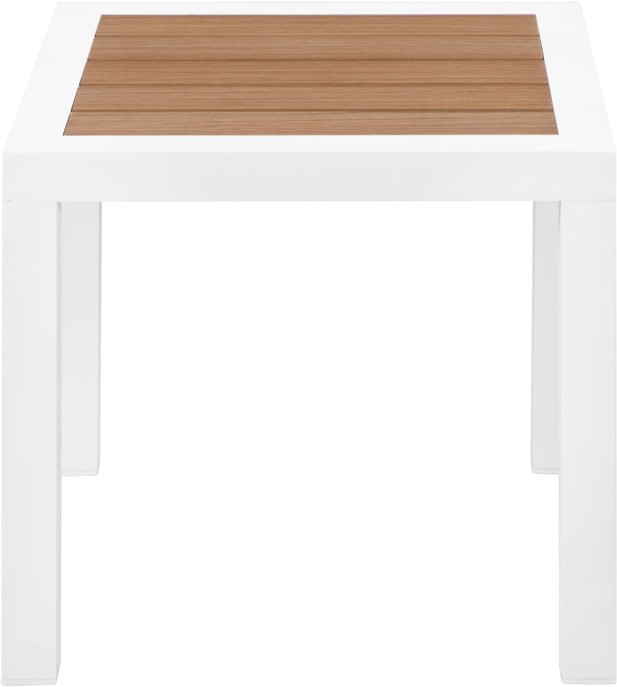 Nizuc 17" Square Outdoor Patio End Table with White Aluminum Frame