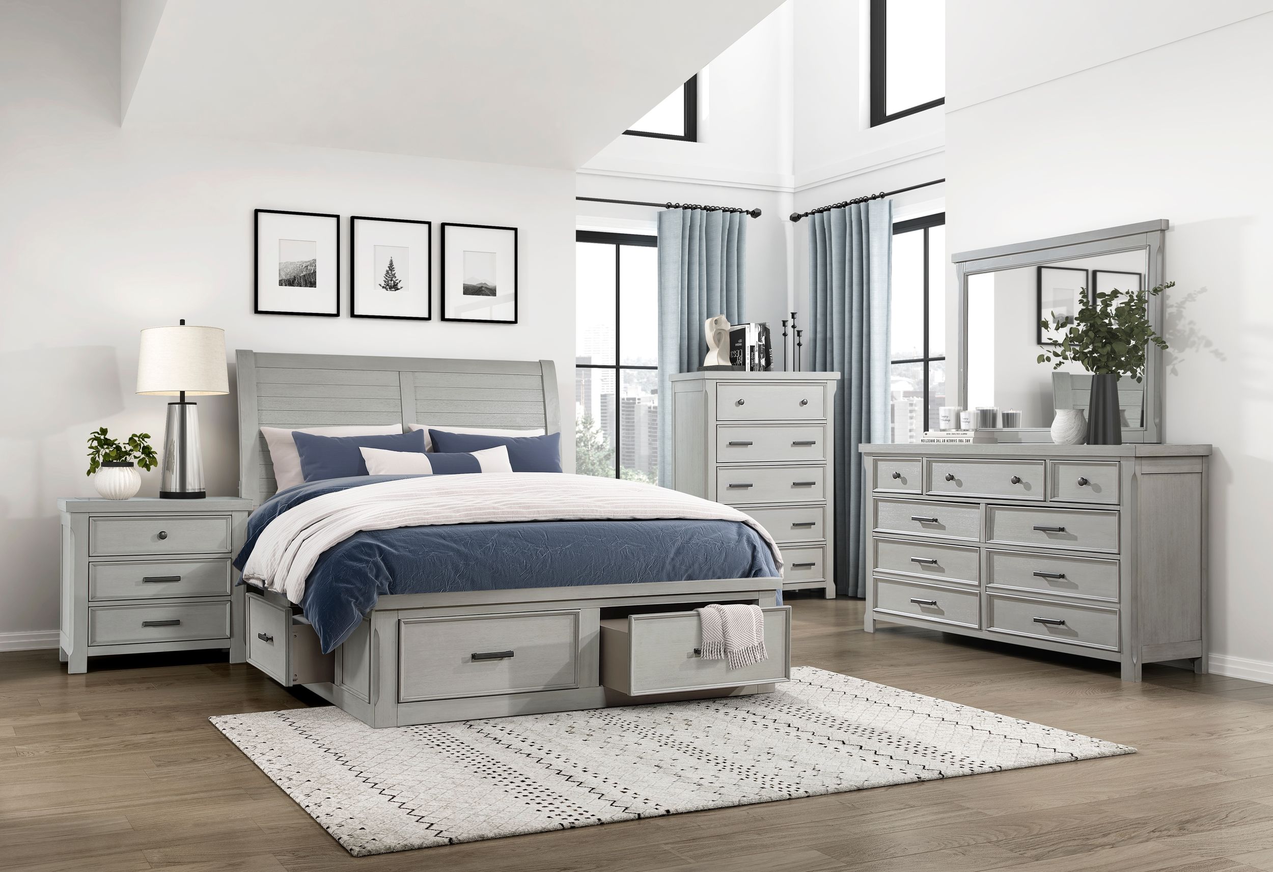 Willowbrook Wood Eastern King Storage Platform Bed