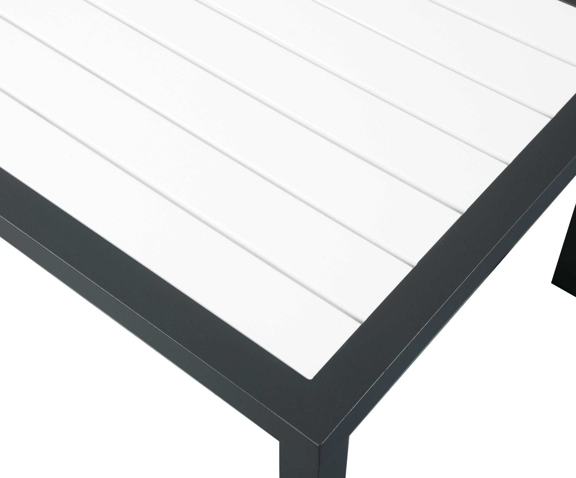 Nizuc 47.5" Rectangular Outdoor Patio Coffee Table with Dark Grey Aluminum Frame