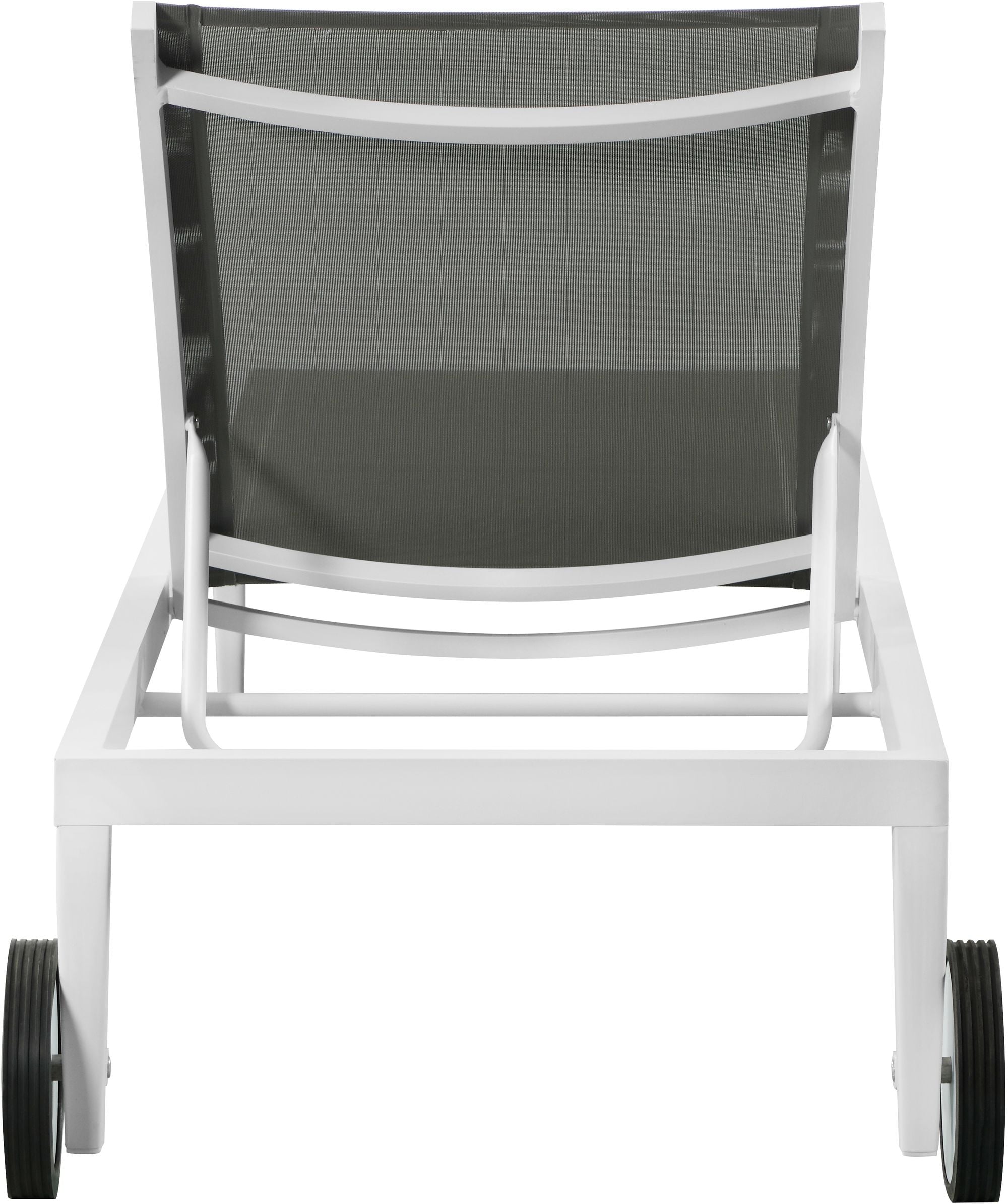 Nizuc Outdoor Patio Adjustable Sun Chaise Lounge Chair with White Aluminum Frame