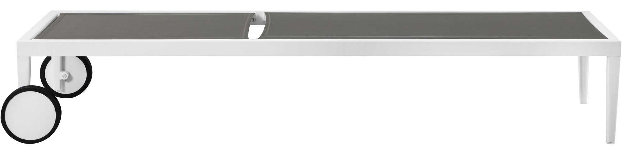 Nizuc Outdoor Patio Adjustable Sun Chaise Lounge Chair with White Aluminum Frame