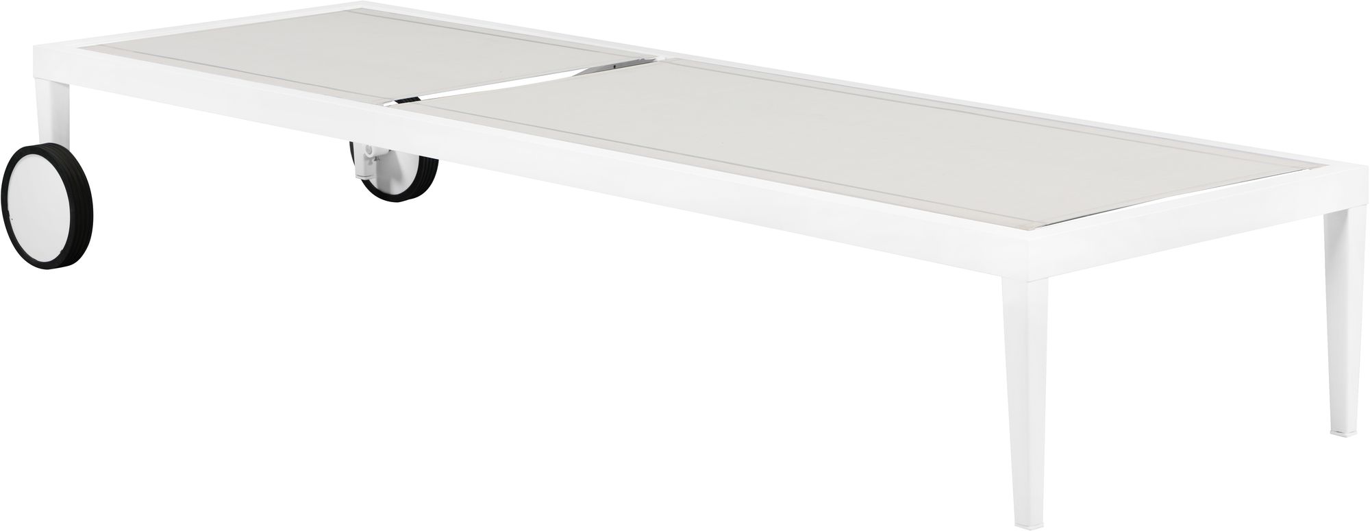 Nizuc Outdoor Patio Adjustable Sun Chaise Lounge Chair with White Aluminum Frame