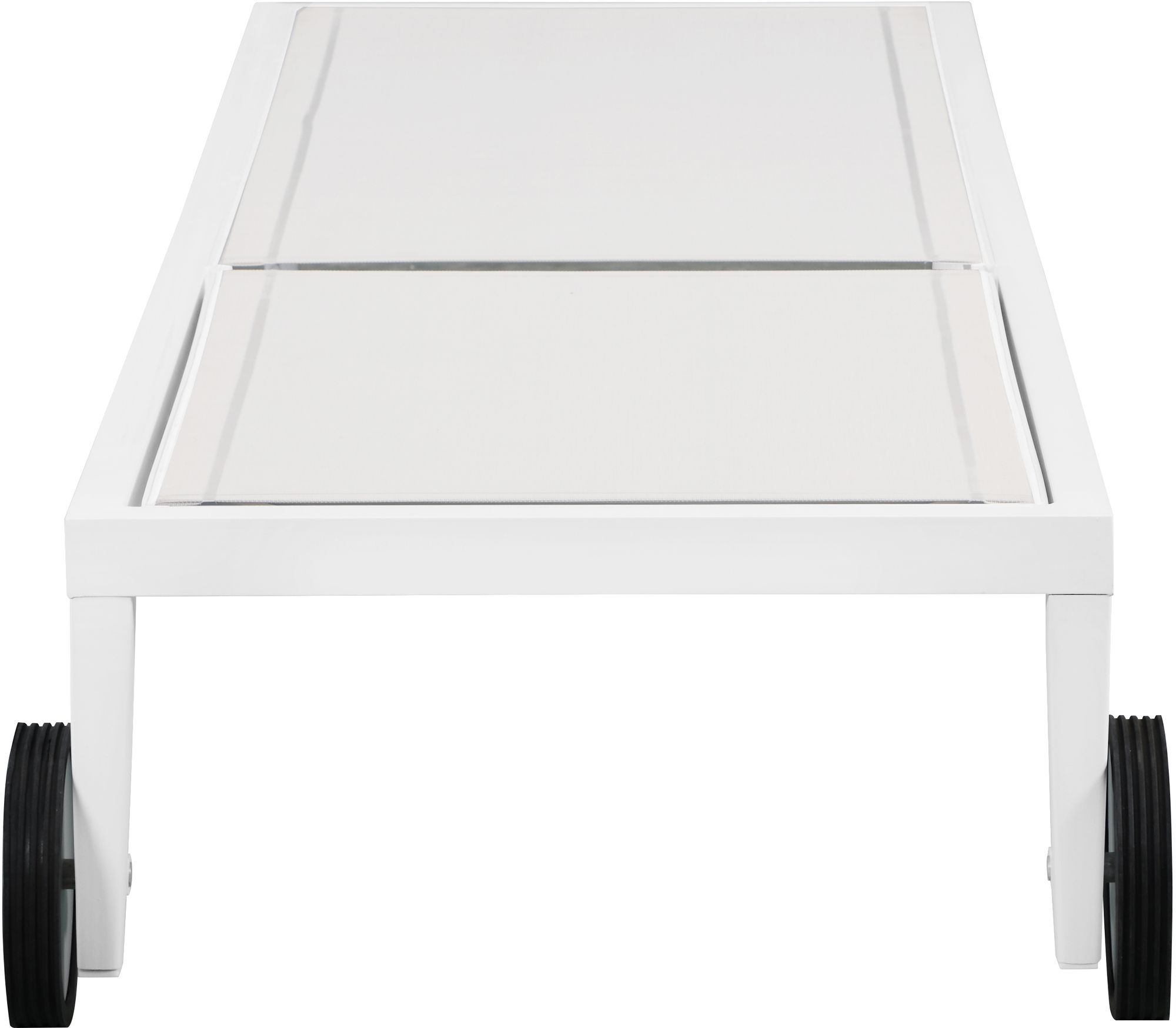 Nizuc Outdoor Patio Adjustable Sun Chaise Lounge Chair with White Aluminum Frame