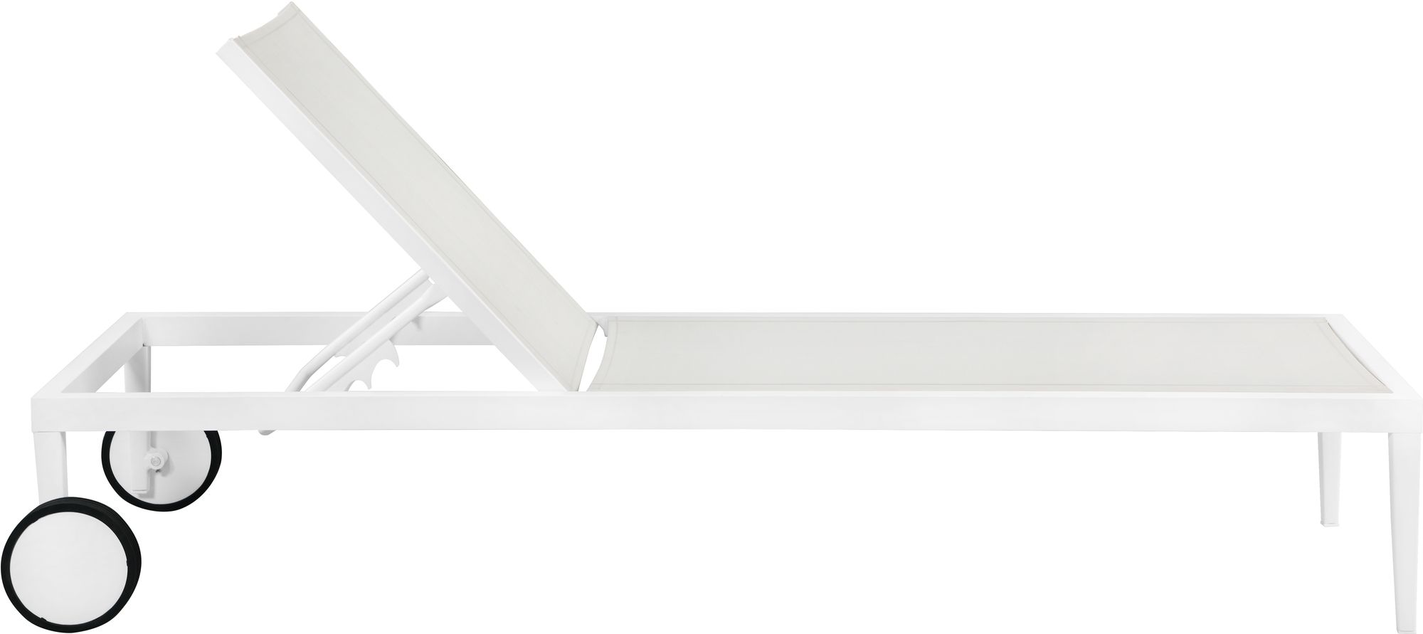 Nizuc Outdoor Patio Adjustable Sun Chaise Lounge Chair with White Aluminum Frame