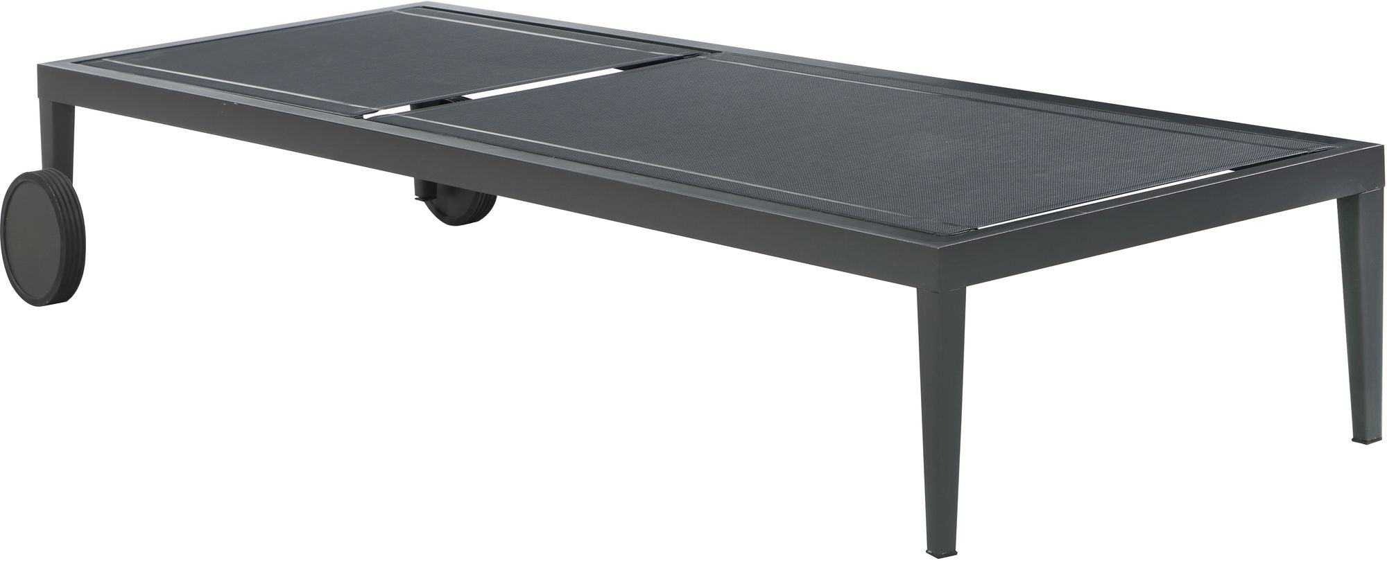 Nizuc Outdoor Patio Adjustable Sun Chaise Lounge Chair with Dark Grey Aluminum Frame