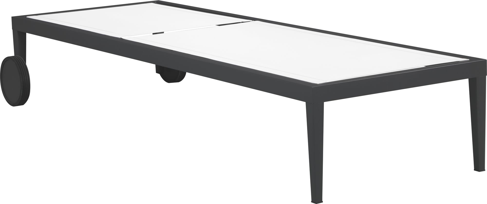 Nizuc Outdoor Patio Adjustable Sun Chaise Lounge Chair with Dark Grey Aluminum Frame