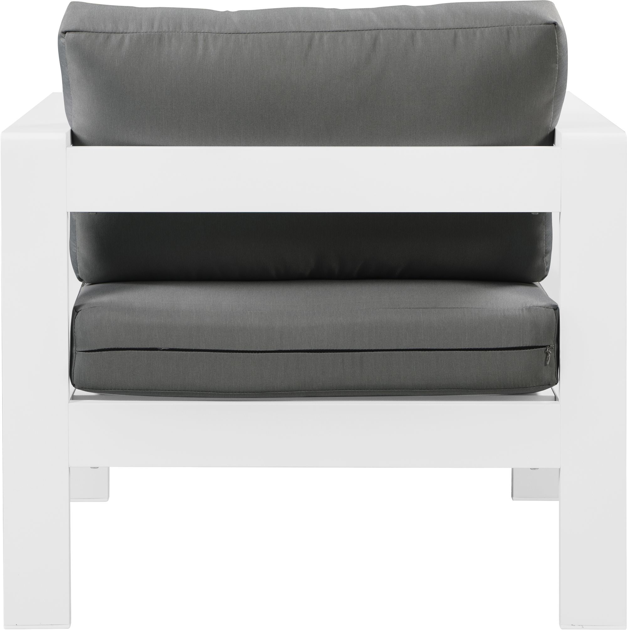 Nizuc Outdoor Patio Waterproof Fabric Modular Arm Chair with White Aluminum Frame
