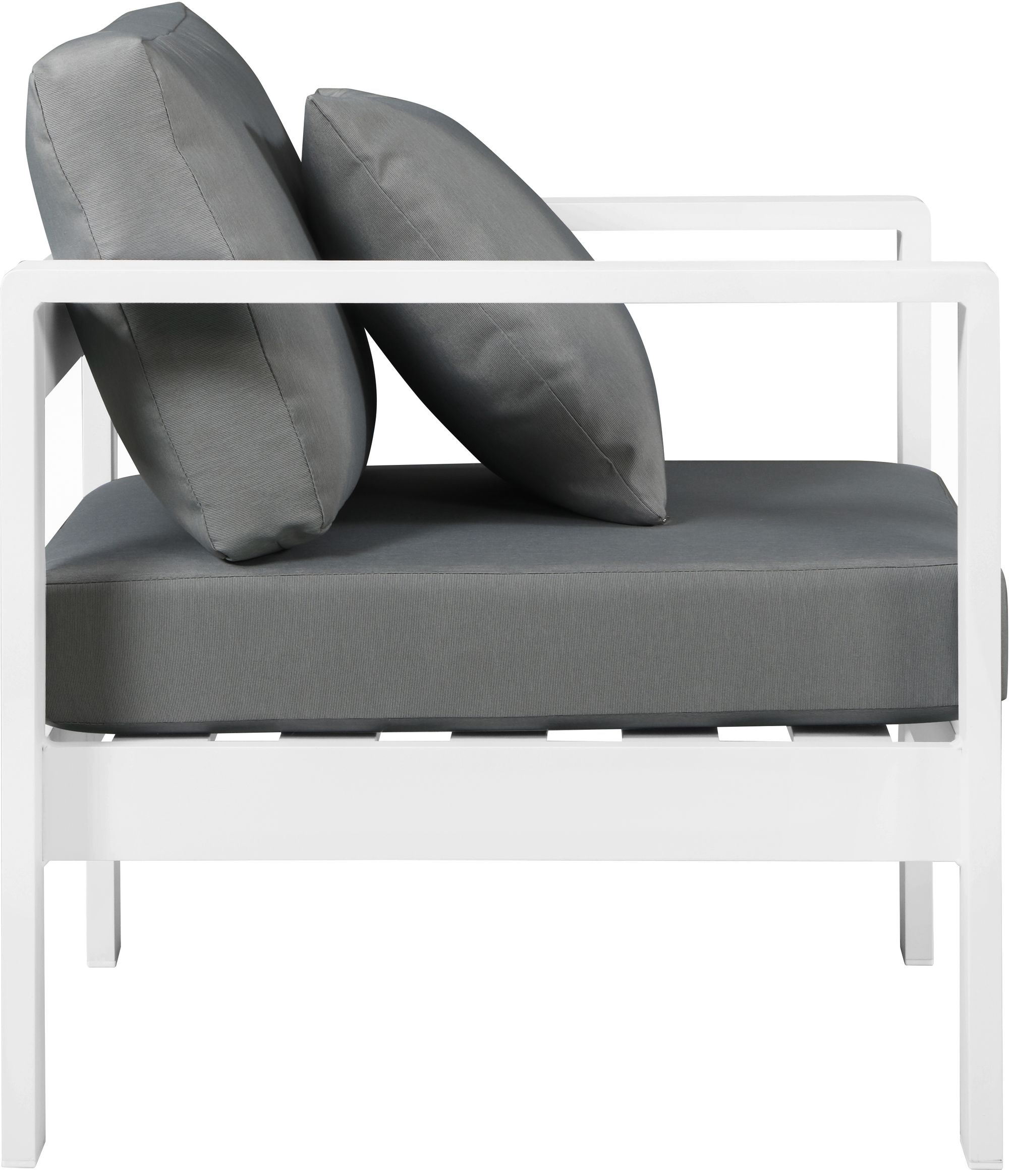 Nizuc Outdoor Patio Waterproof Fabric Modular Arm Chair with White Aluminum Frame