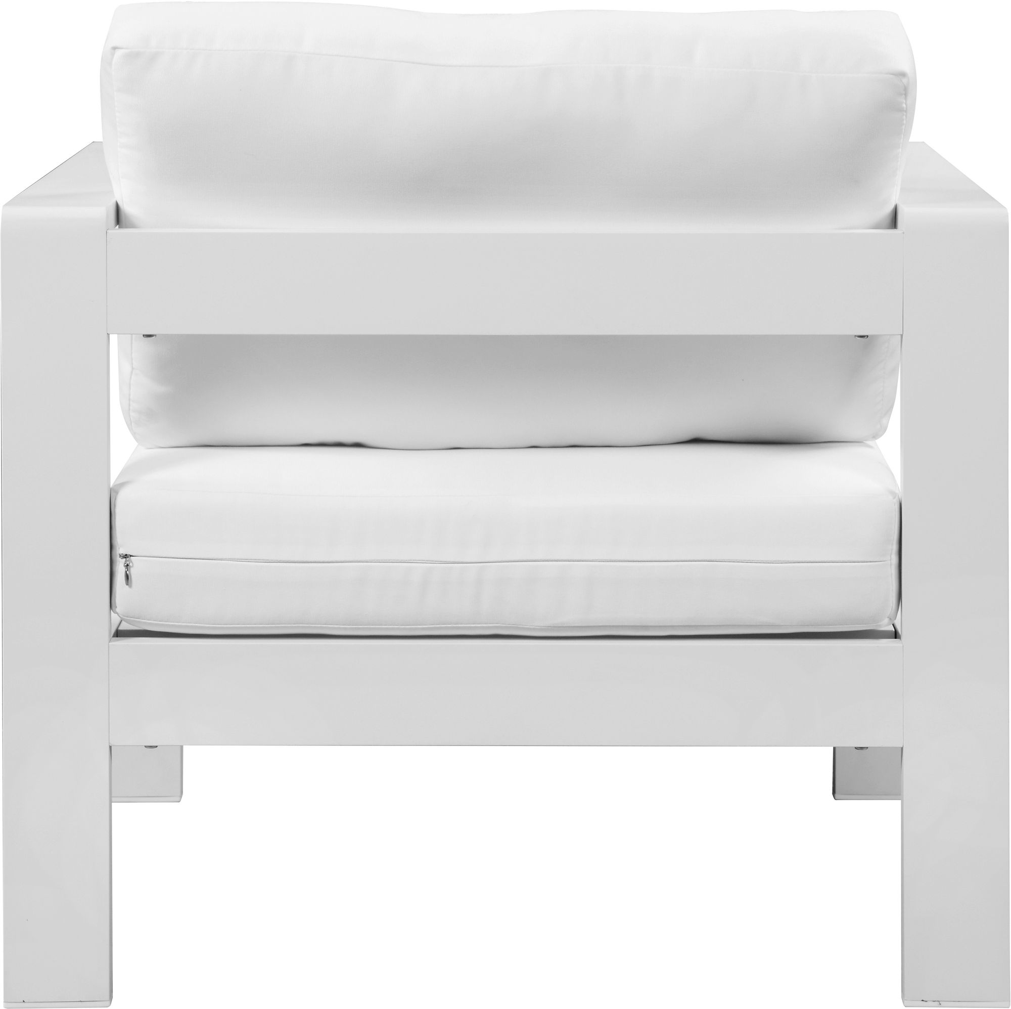 Nizuc Outdoor Patio Waterproof Fabric Modular Arm Chair with White Aluminum Frame
