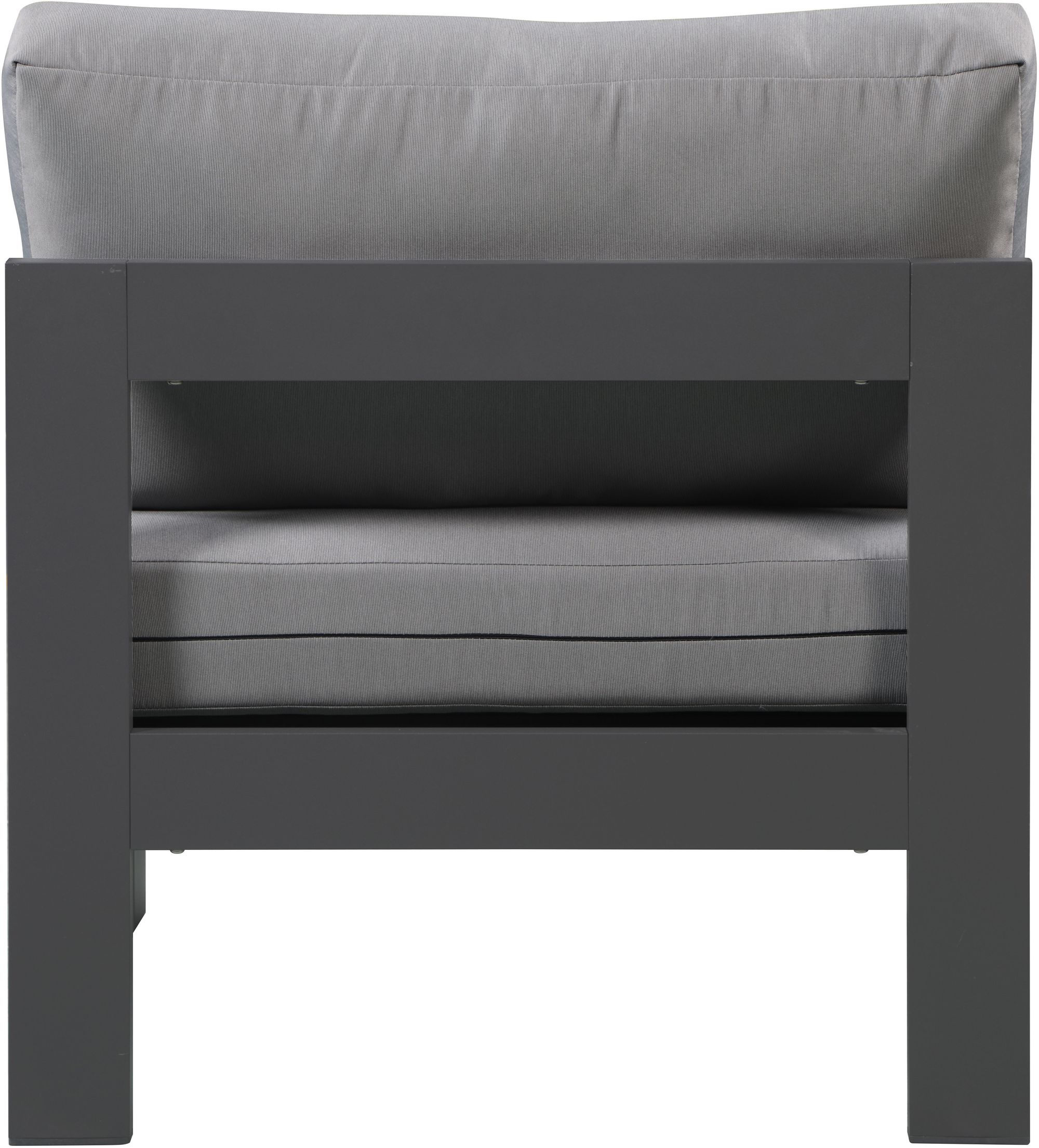 Nizuc Outdoor Patio Waterproof Fabric Modular Armless Chair with White Aluminum Frame