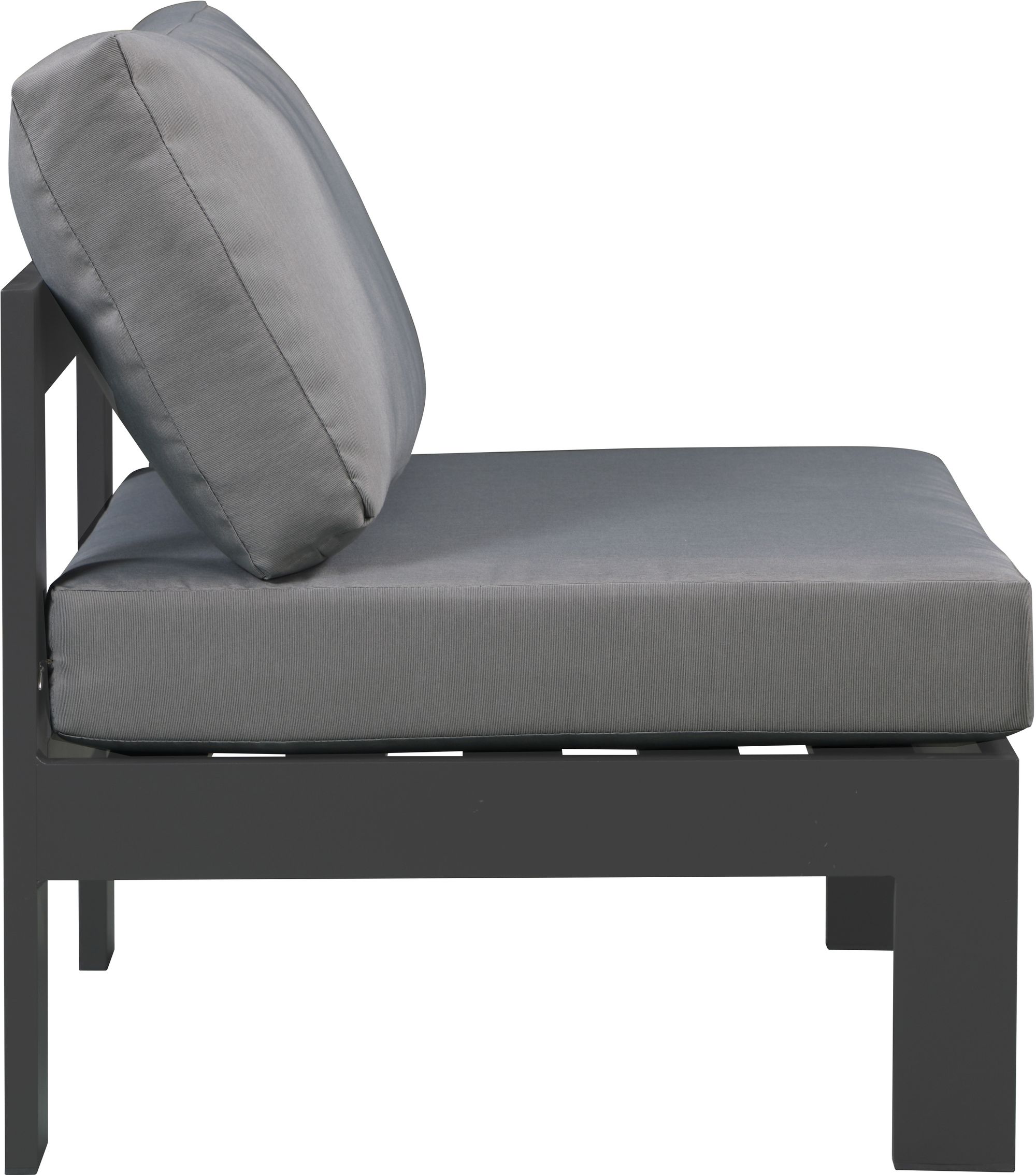 Nizuc Outdoor Patio Waterproof Fabric Modular Armless Chair with White Aluminum Frame