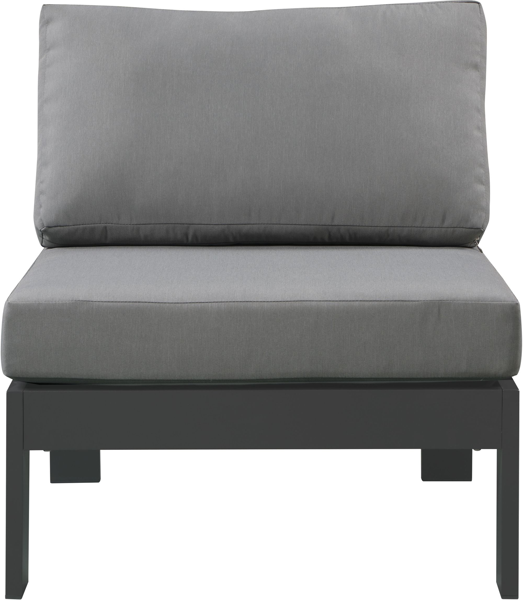Nizuc Outdoor Patio Waterproof Fabric Modular Armless Chair with Aluminum Frame
