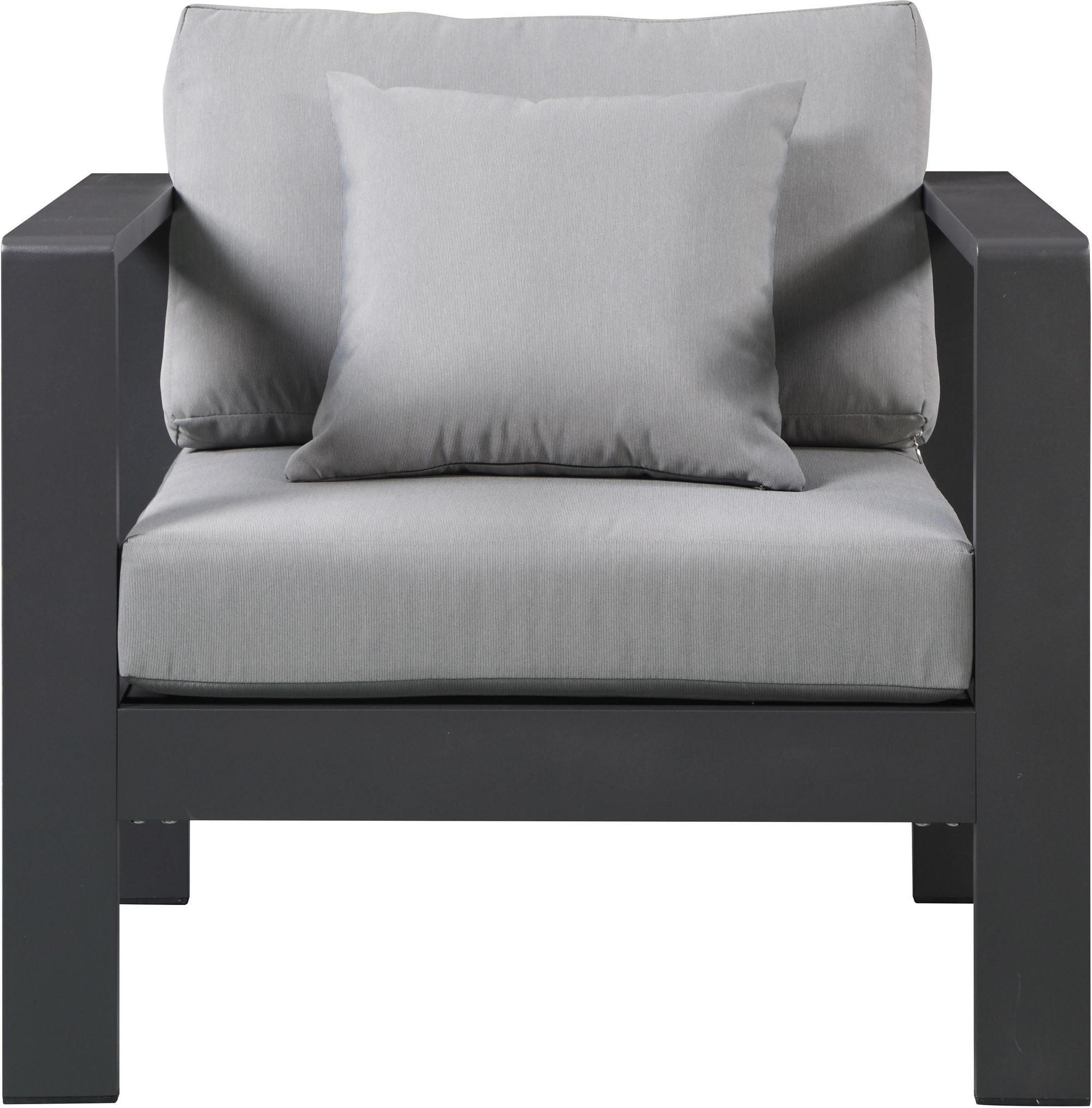 Nizuc Outdoor Patio Waterproof Fabric Modular Arm Chair with Dark Grey Aluminum Frame