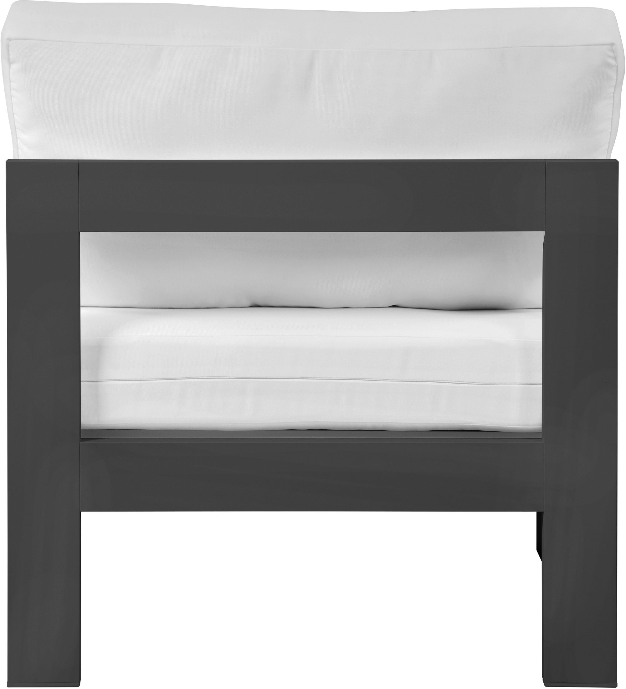 Nizuc Outdoor Patio Waterproof Fabric Modular Armless Chair with White Aluminum Frame