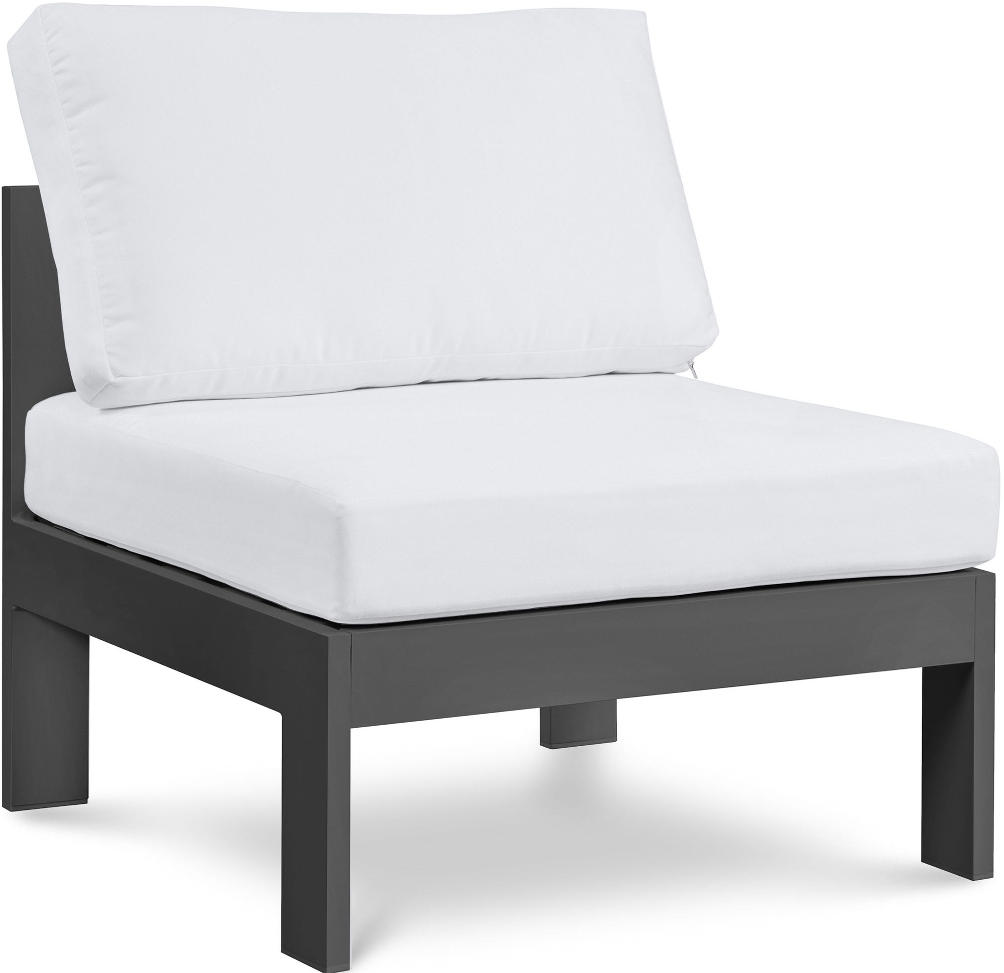 Nizuc Outdoor Patio Waterproof Fabric Modular Armless Chair with Aluminum Frame