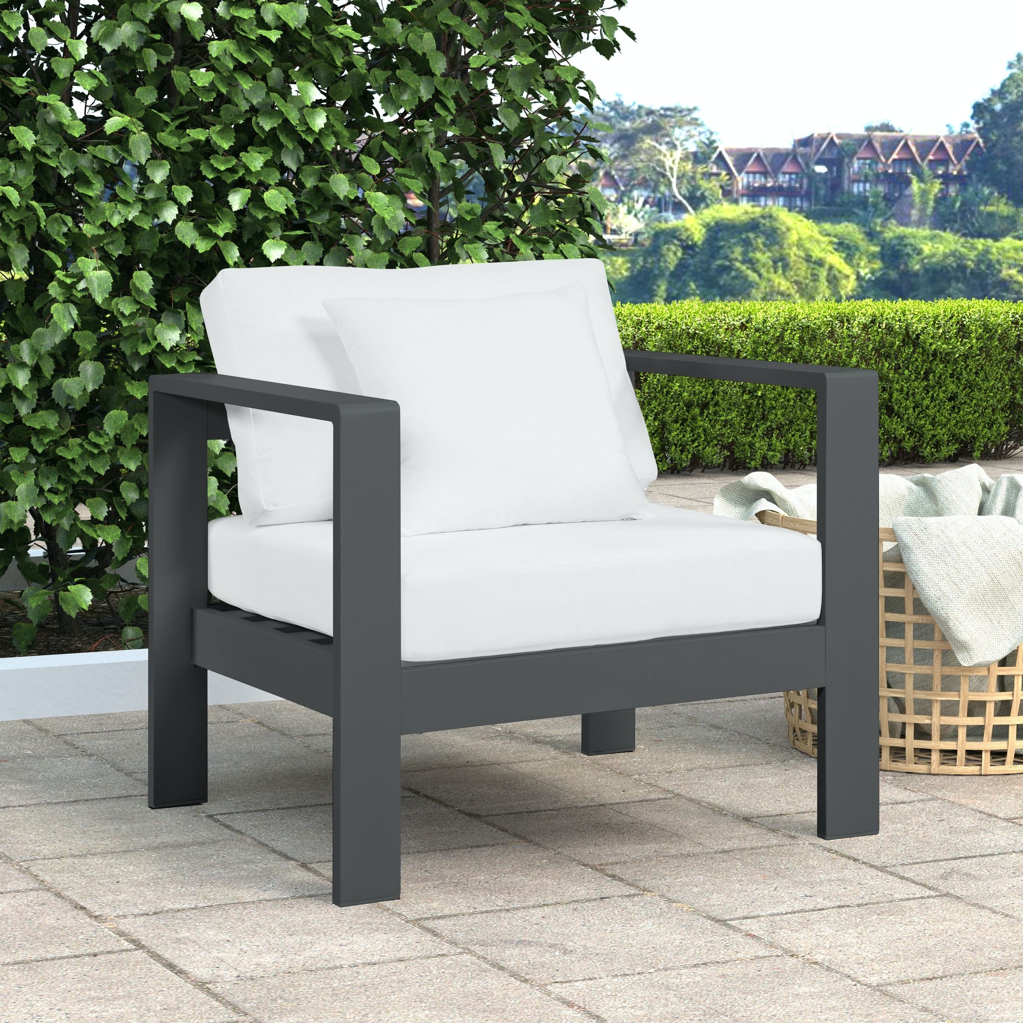 Nizuc Outdoor Patio Waterproof Fabric Modular Arm Chair with Aluminum Frame