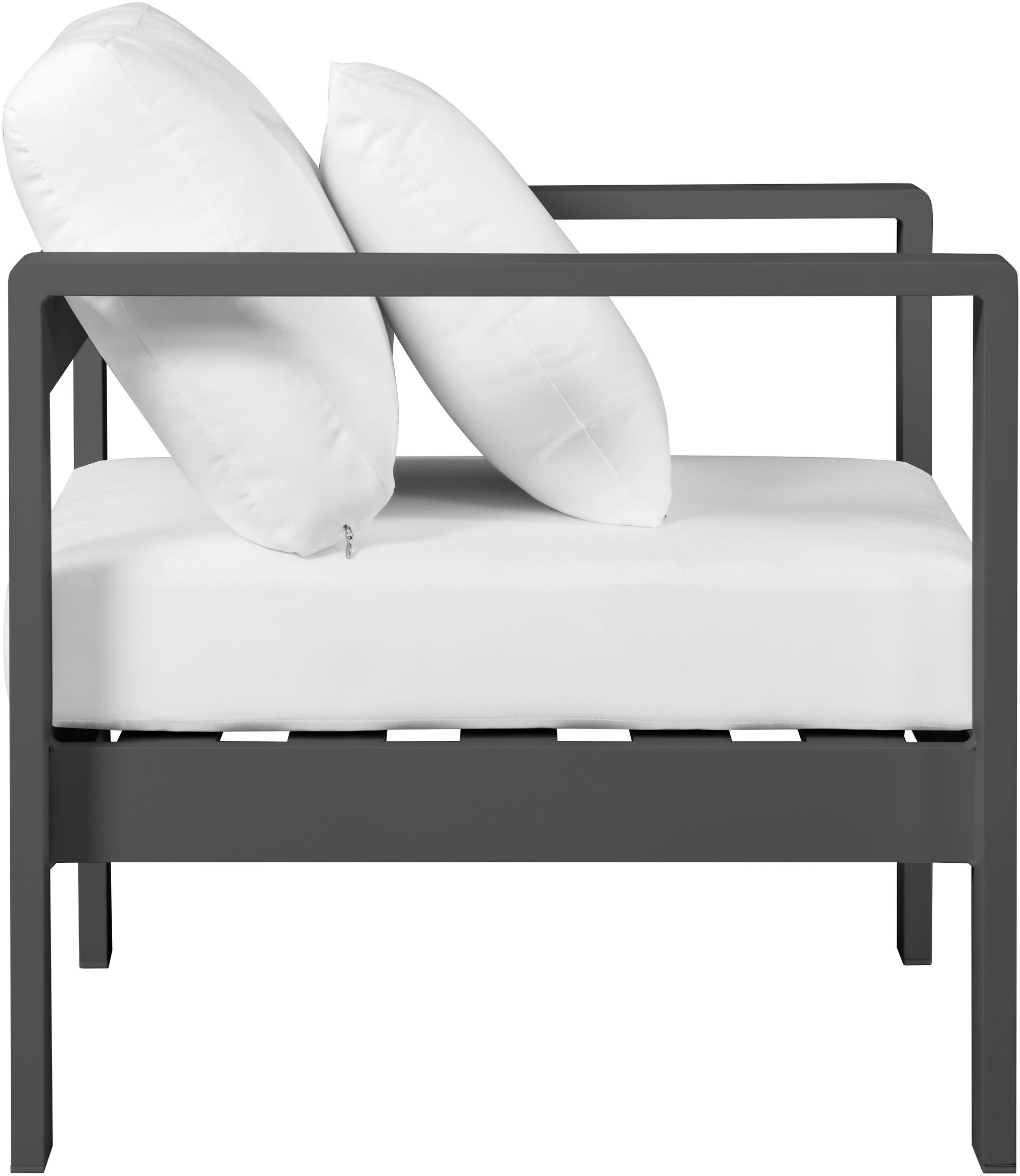Nizuc Outdoor Patio Waterproof Fabric Modular Arm Chair with Dark Grey Aluminum Frame