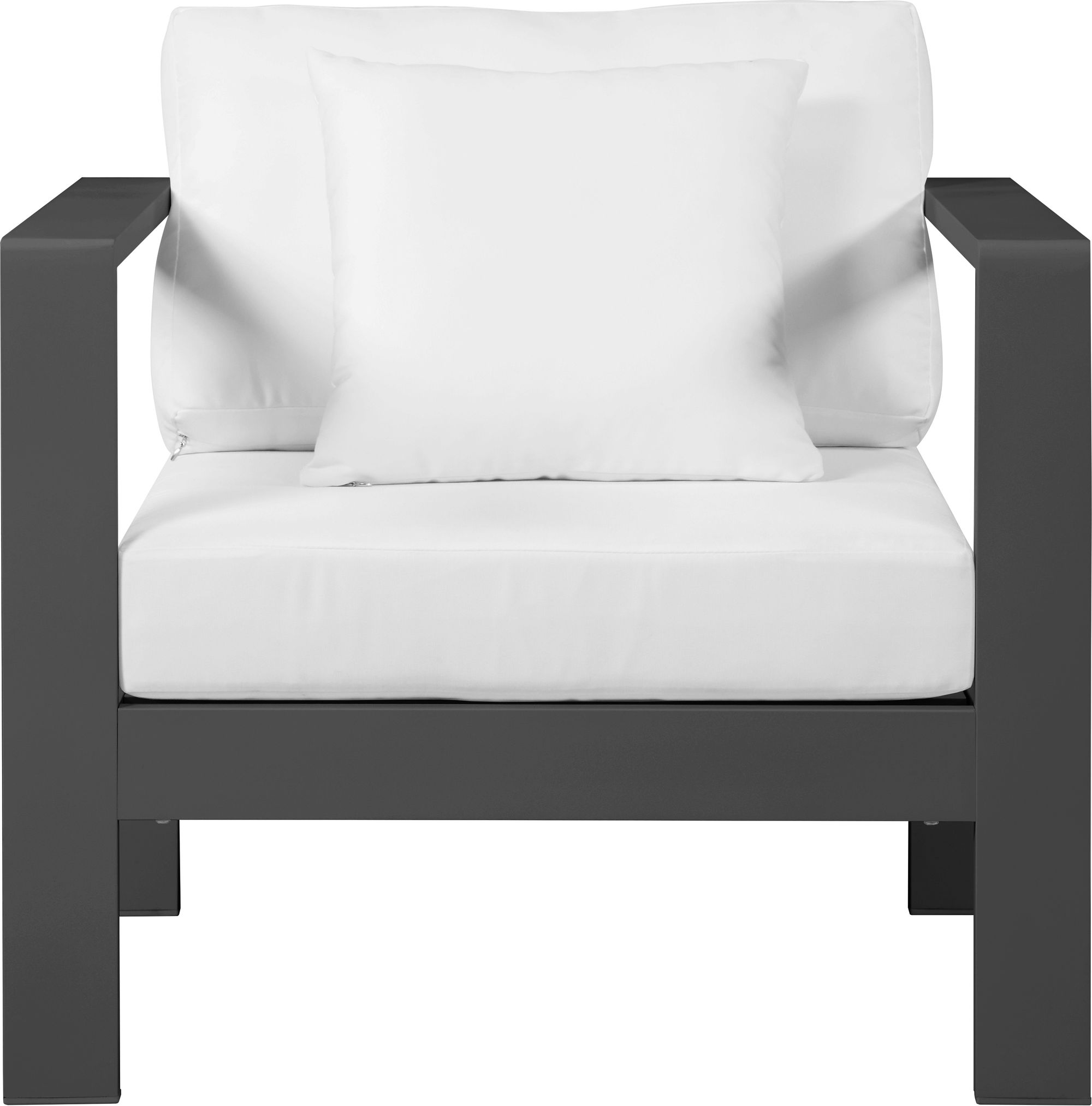 Nizuc Outdoor Patio Waterproof Fabric Modular Arm Chair with Dark Grey Aluminum Frame