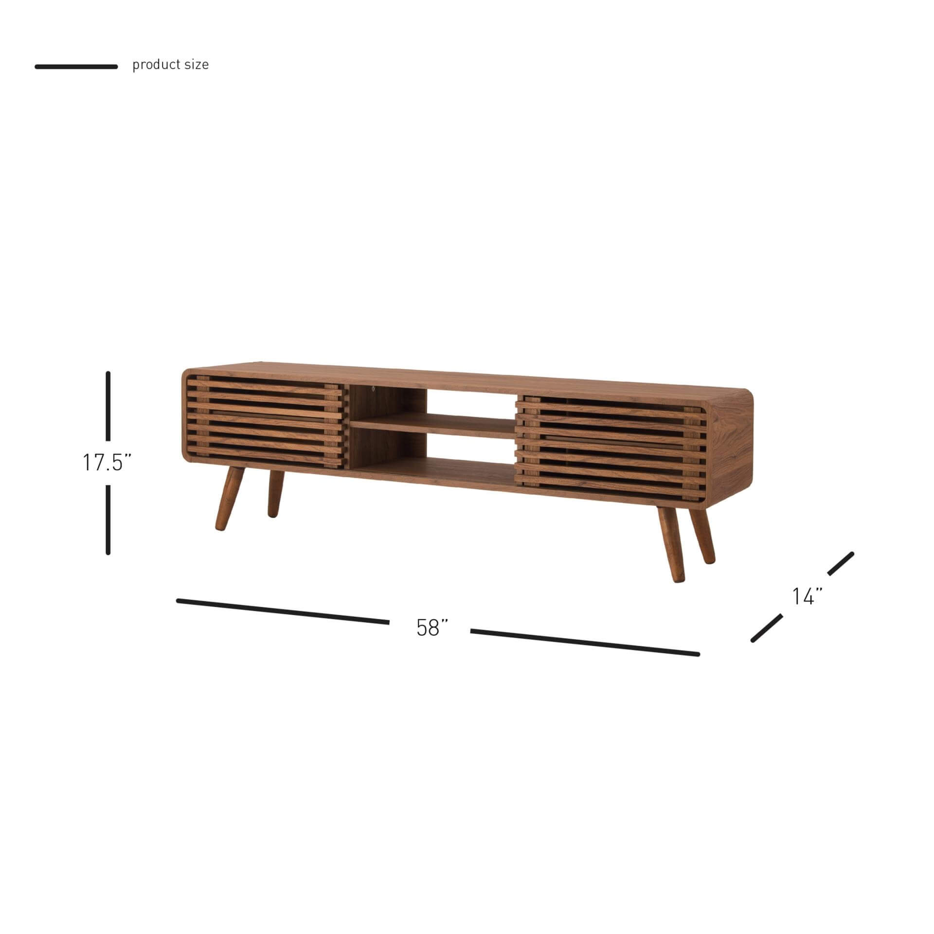 Wilson 58" KD Slat Low TV Stand