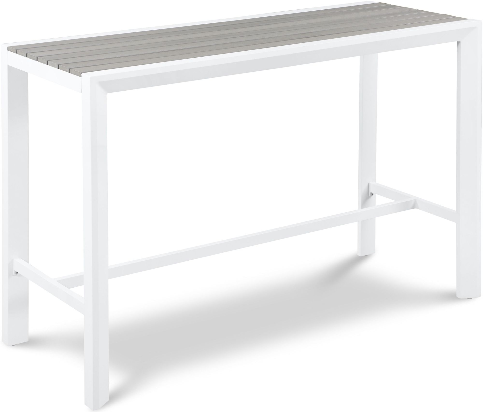 Nizuc 59.5" Outdoor Patio Rectangular Aluminum Bar Table