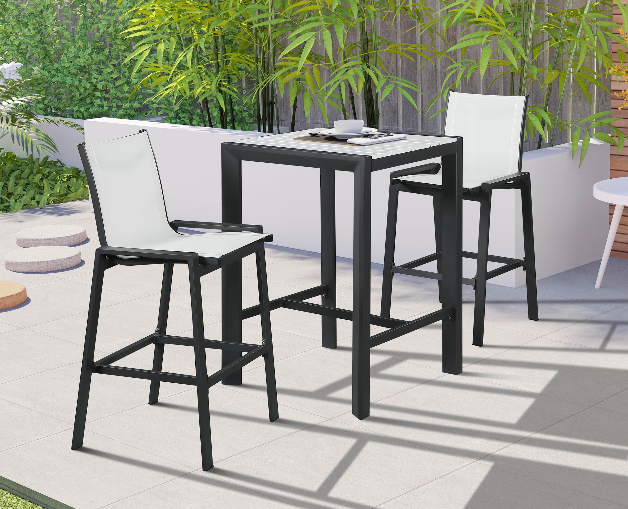 Nizuc 27.5" Outdoor Patio Square Aluminum Bar Table