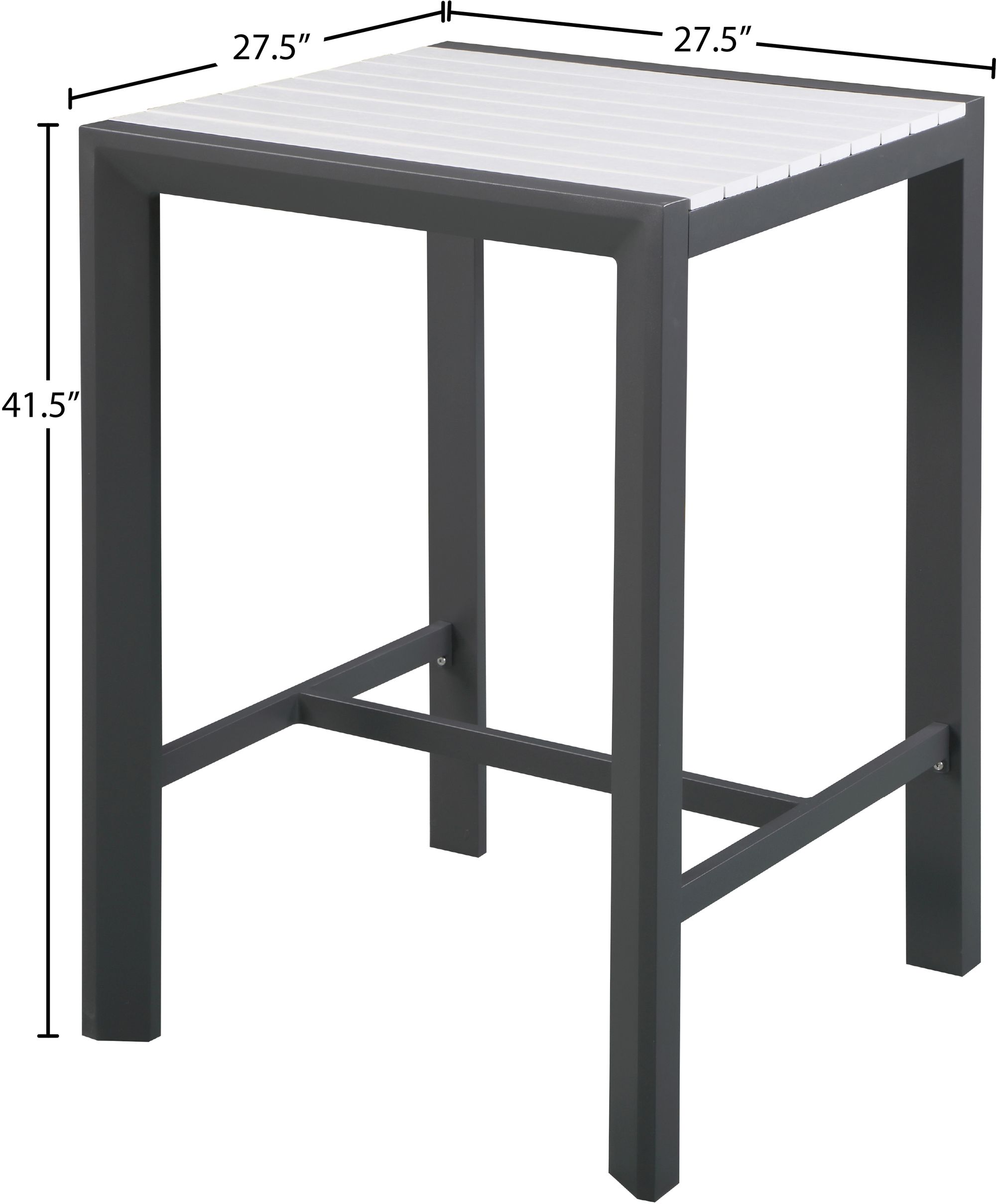 Nizuc 27.5" Outdoor Patio Square Aluminum Bar Table