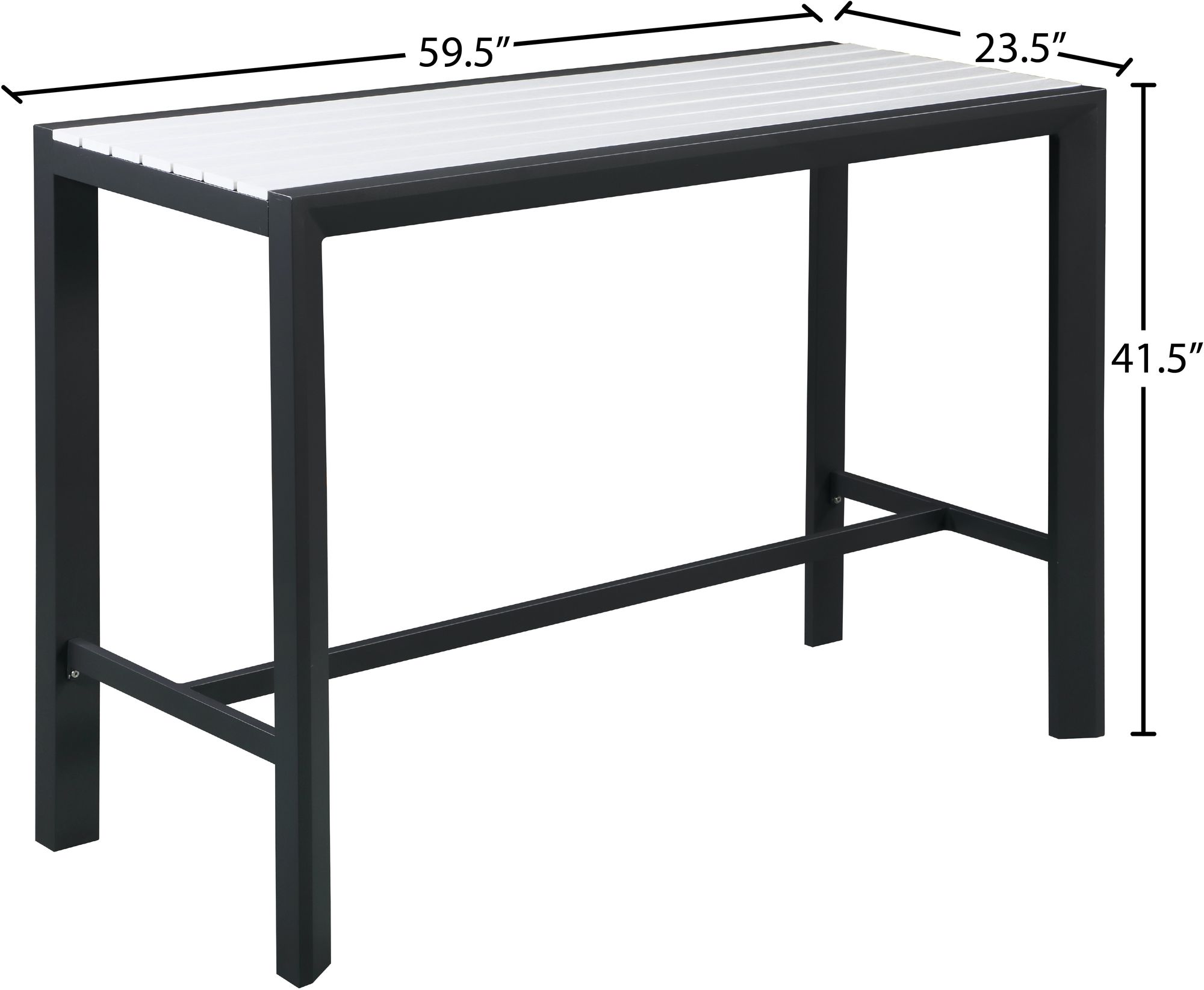 Nizuc 59.5" Outdoor Patio Rectangular Aluminum Bar Table