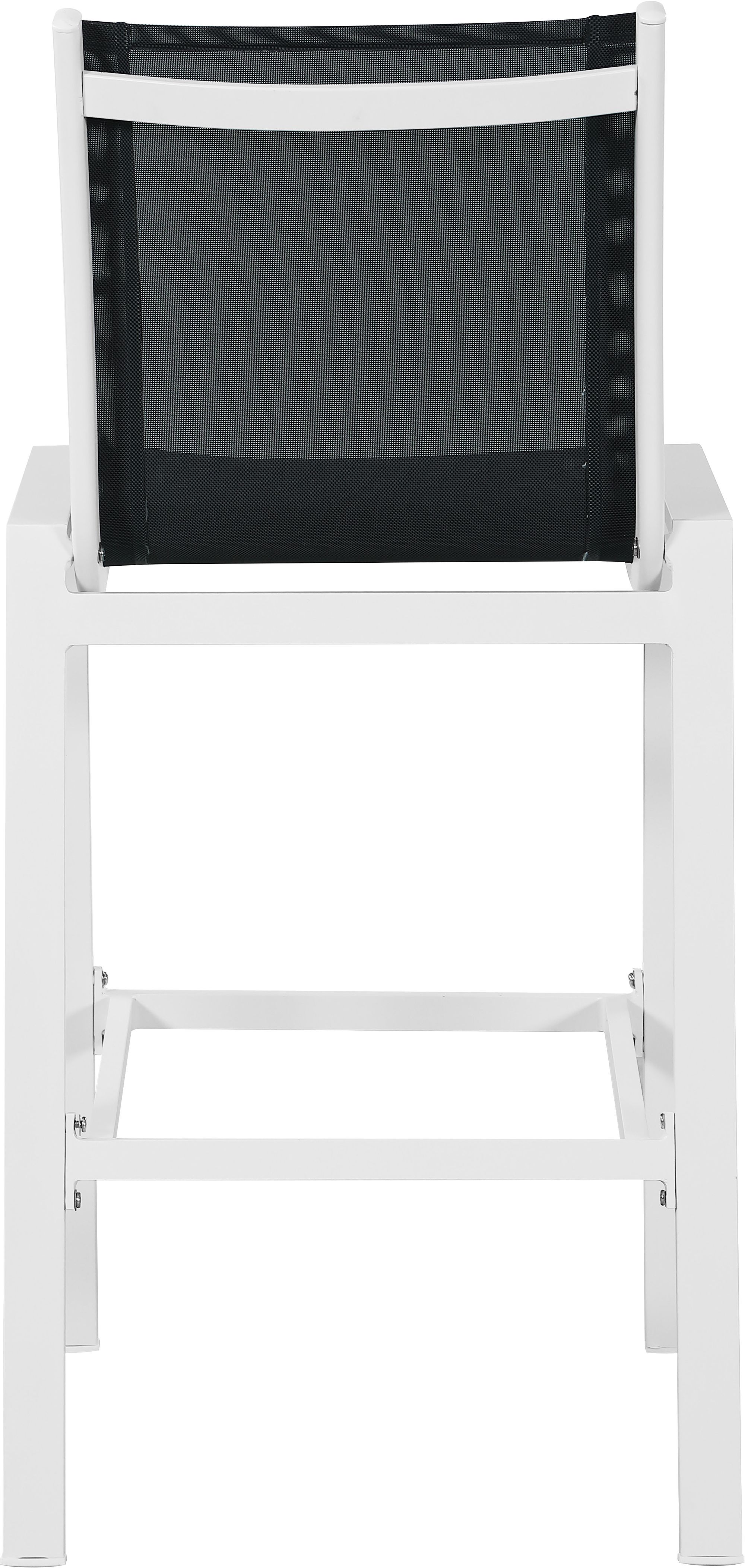 Nizuc Outdoor Patio Mesh Barstool with White Aluminum Frame