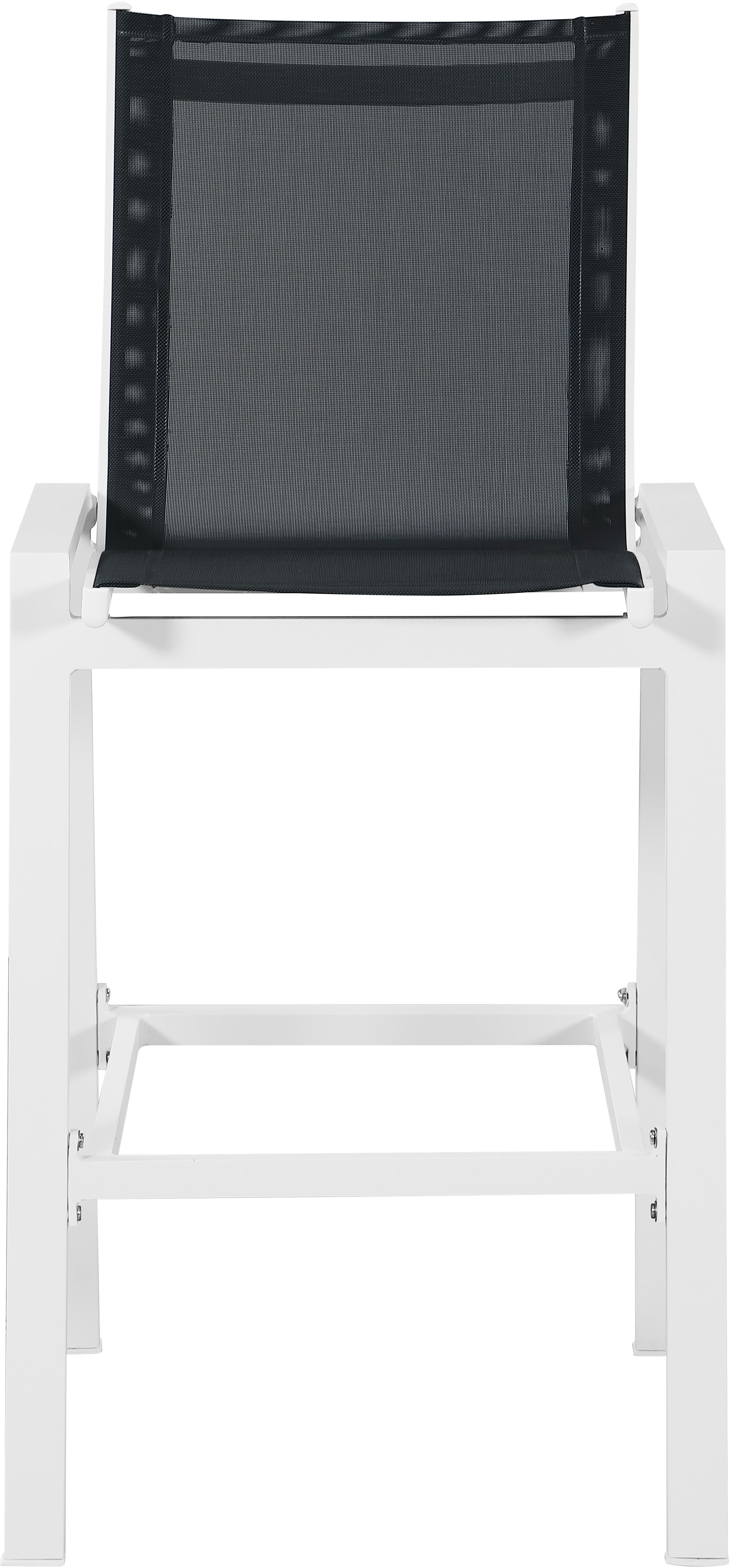 Nizuc Outdoor Patio Mesh Barstool with White Aluminum Frame