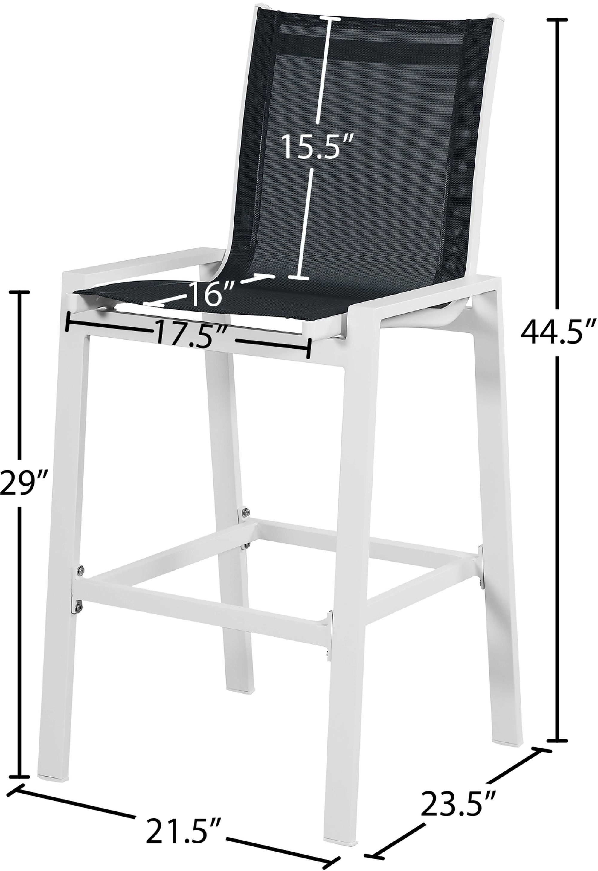 Nizuc Outdoor Patio Mesh Barstool with Aluminum Frame