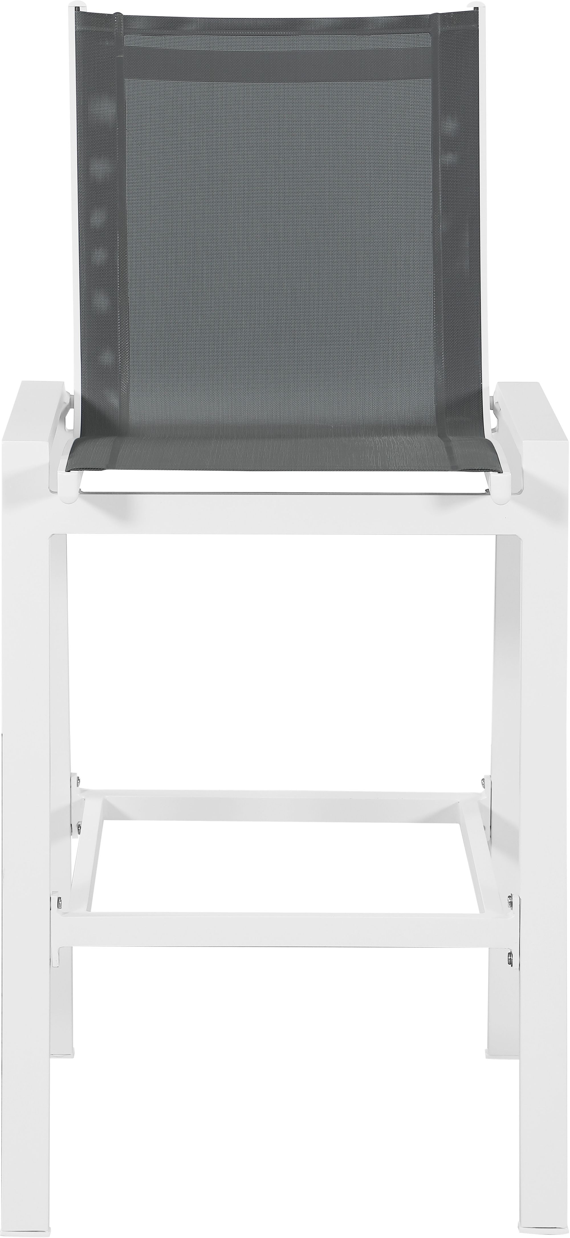 Nizuc Outdoor Patio Mesh Barstool with White Aluminum Frame