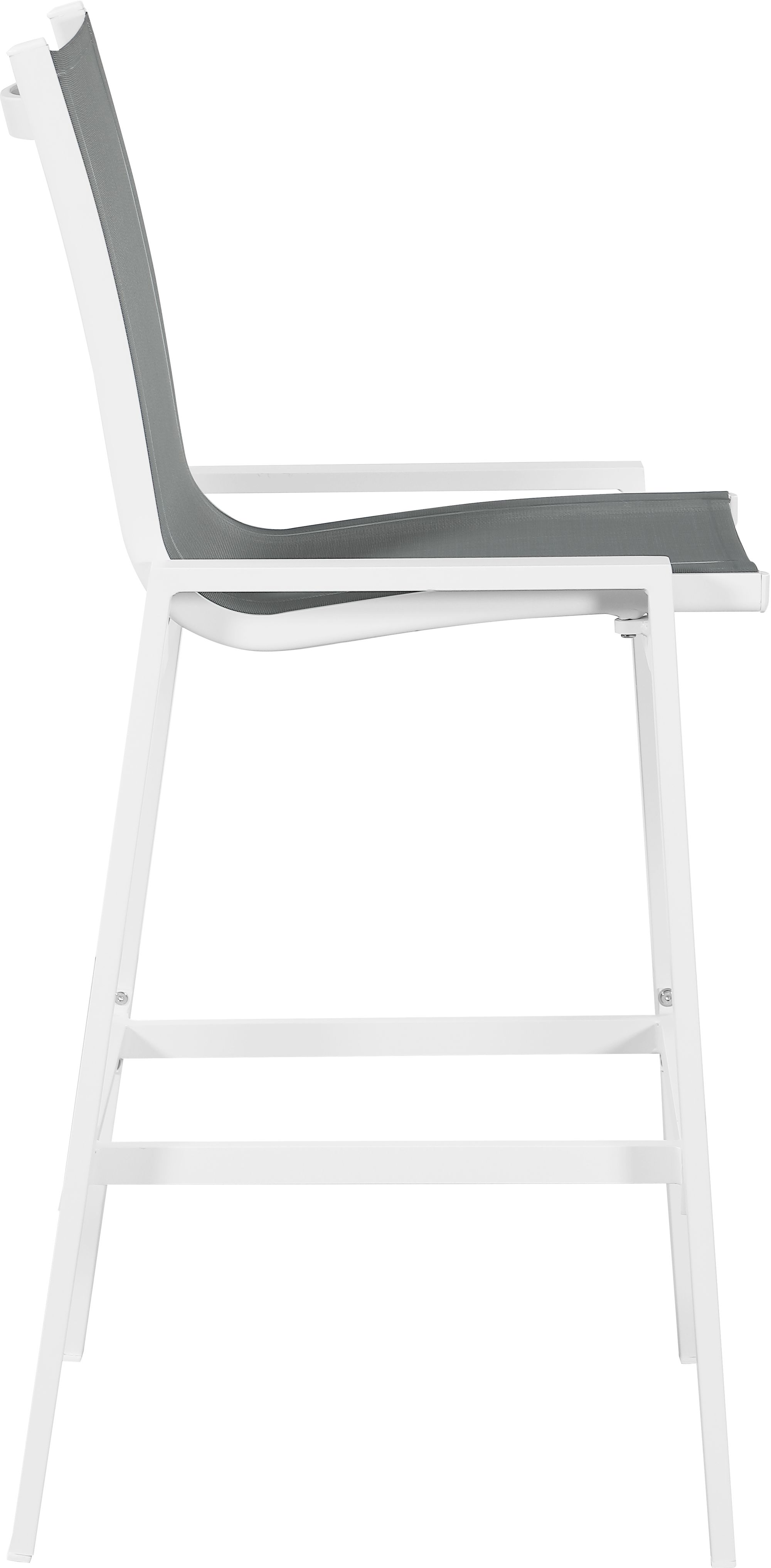 Nizuc Outdoor Patio Mesh Barstool with White Aluminum Frame