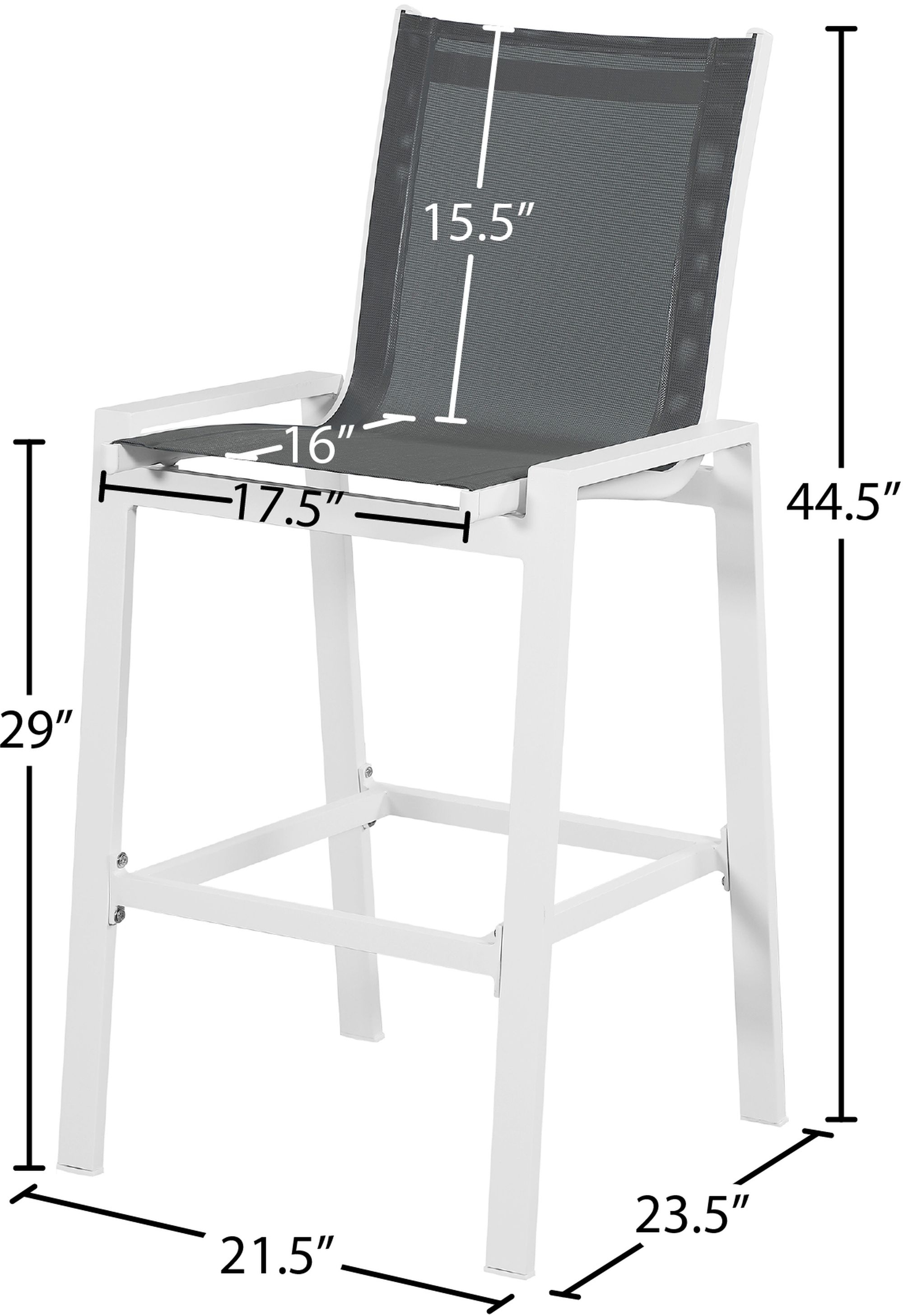 Nizuc Outdoor Patio Mesh Barstool with Aluminum Frame
