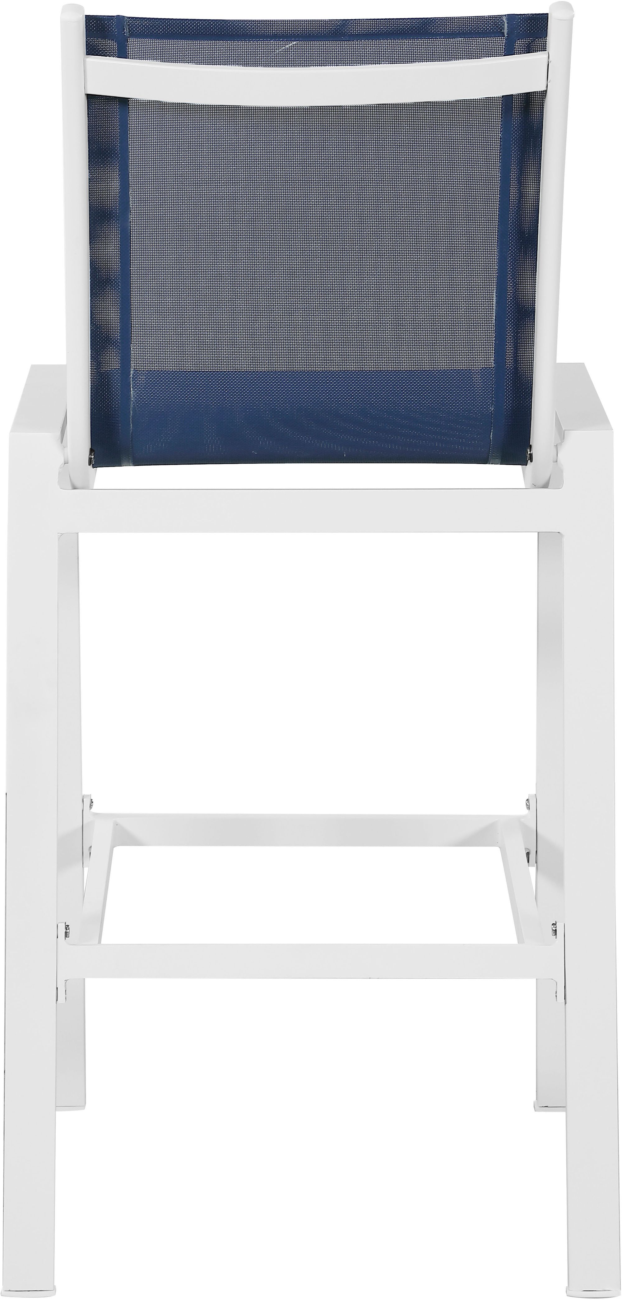 Nizuc Outdoor Patio Mesh Barstool with White Aluminum Frame