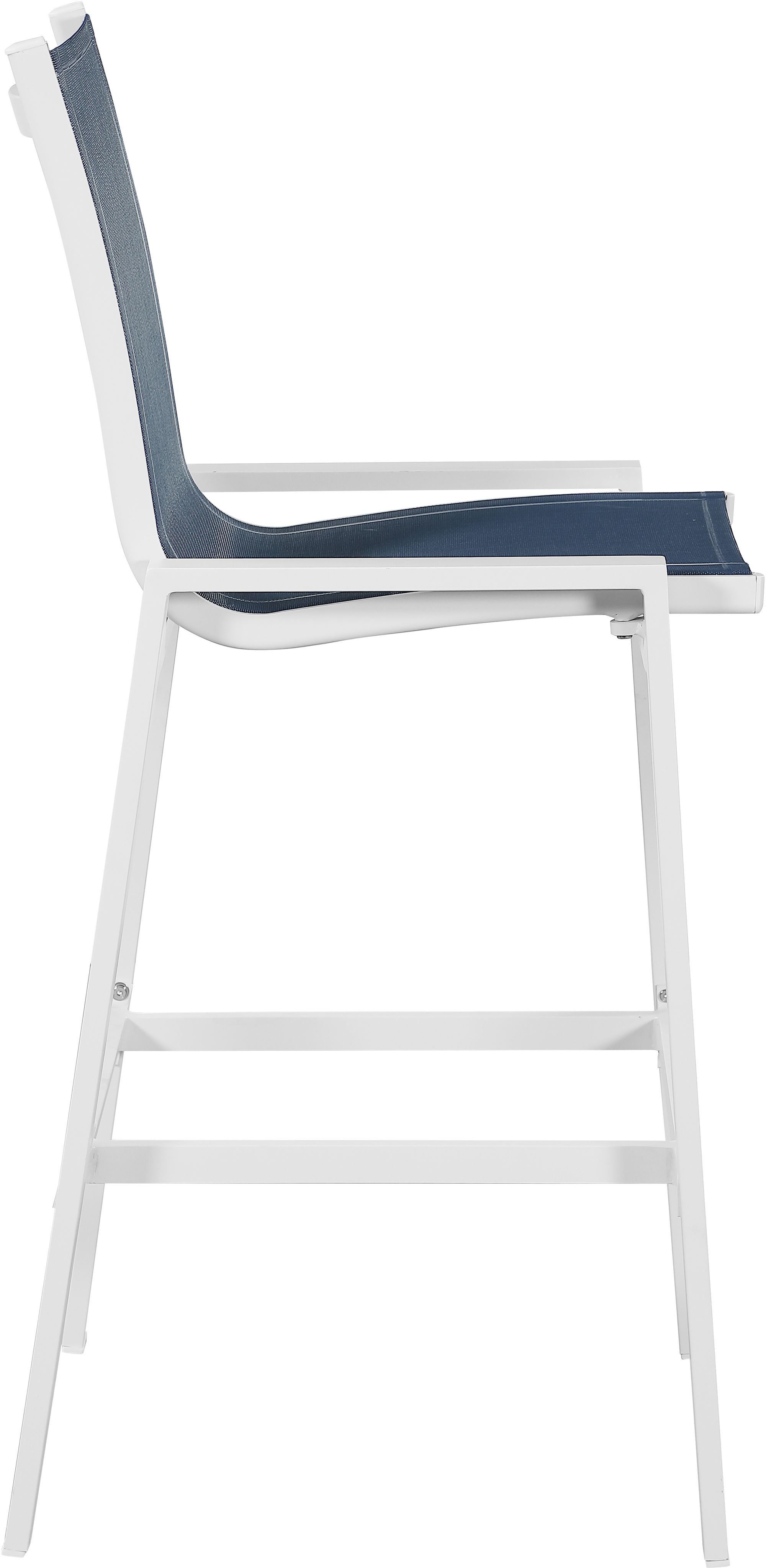 Nizuc Outdoor Patio Mesh Barstool with White Aluminum Frame