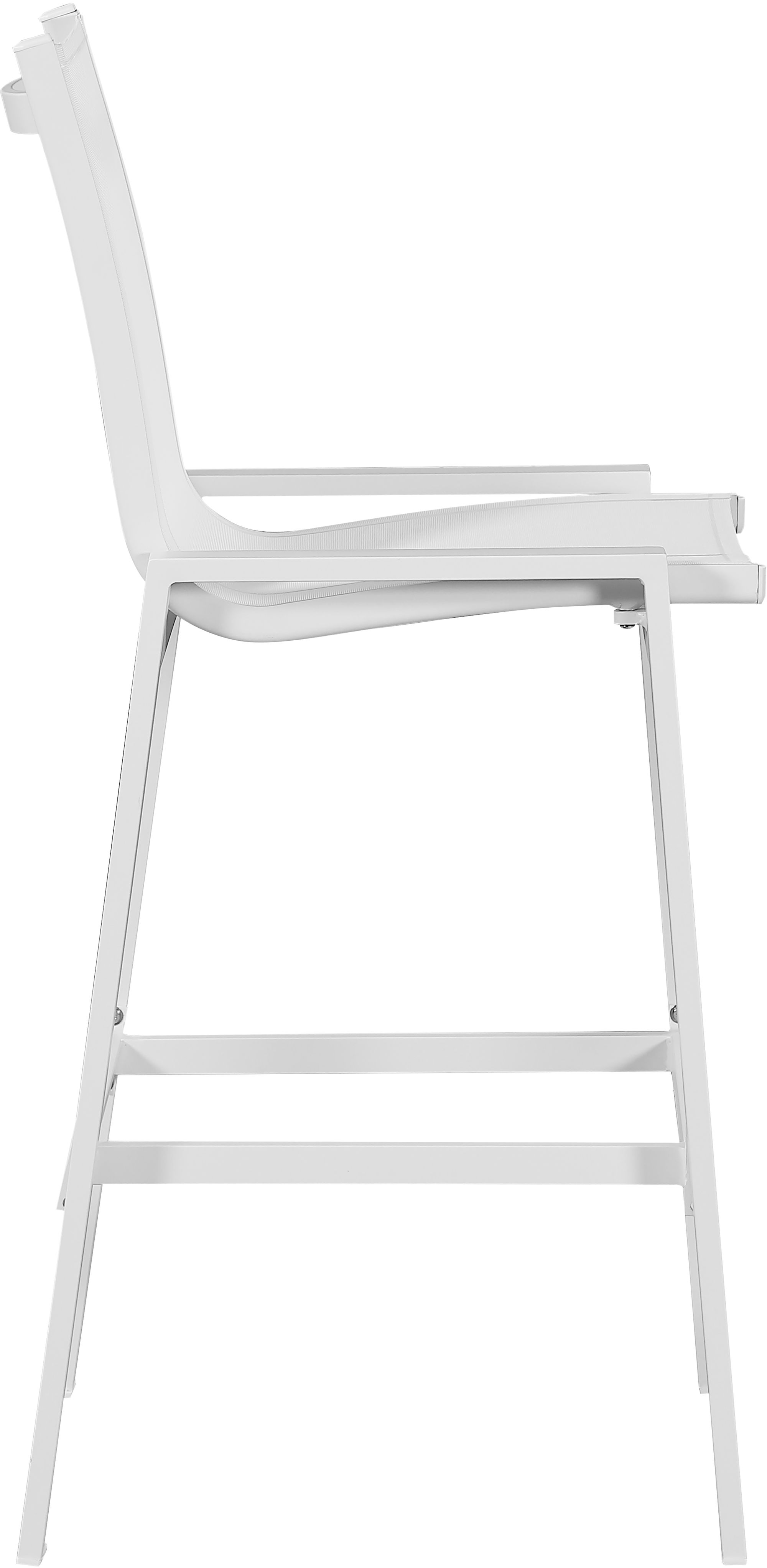 Nizuc Outdoor Patio Mesh Barstool with White Aluminum Frame
