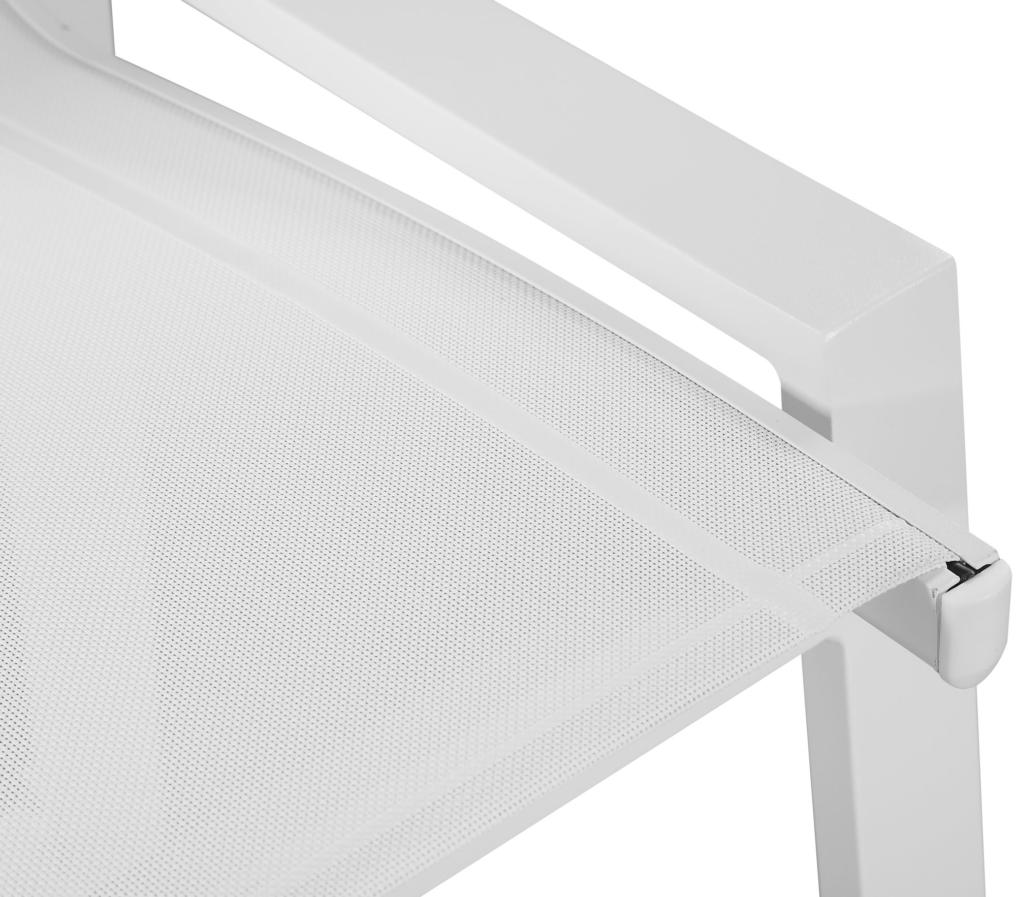 Nizuc Outdoor Patio Mesh Barstool with White Aluminum Frame