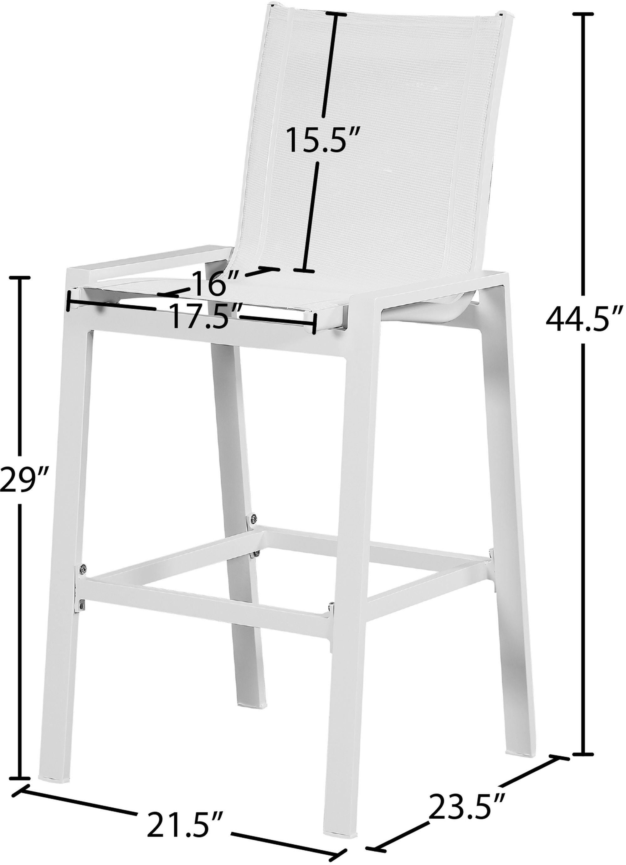 Nizuc Outdoor Patio Mesh Barstool with Aluminum Frame