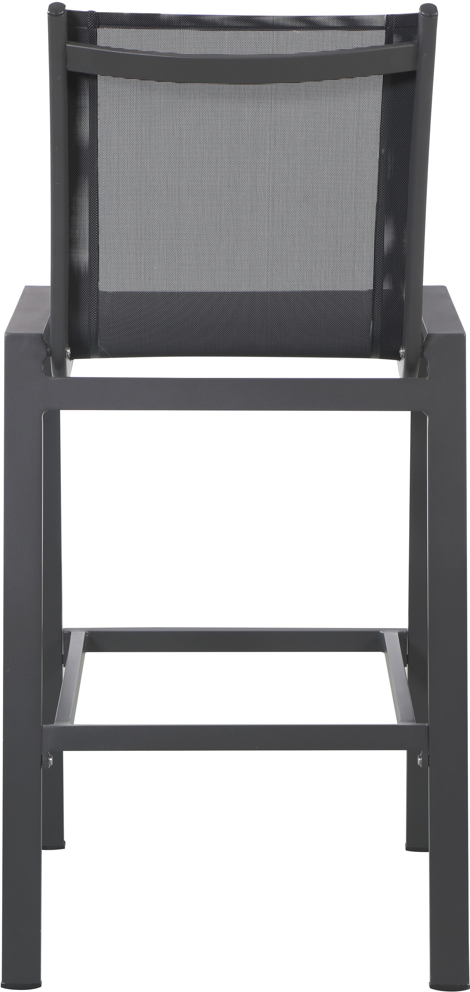 Nizuc Outdoor Patio Mesh Barstool with Dark Grey Aluminum Frame