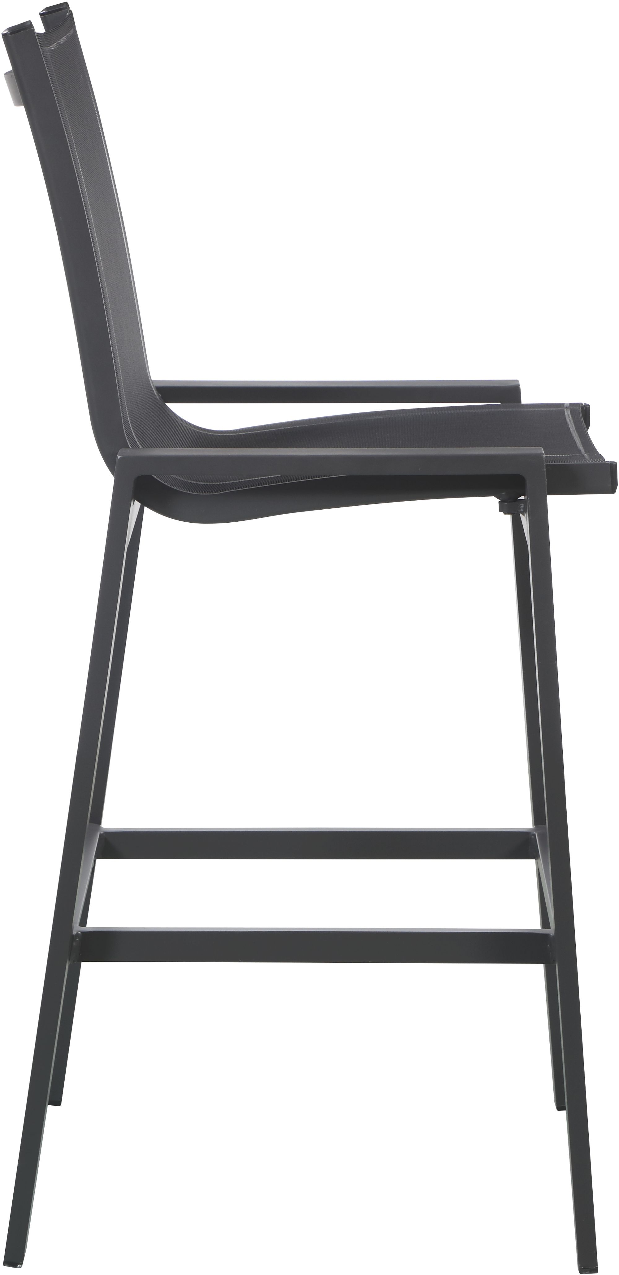 Nizuc Outdoor Patio Mesh Barstool with Dark Grey Aluminum Frame