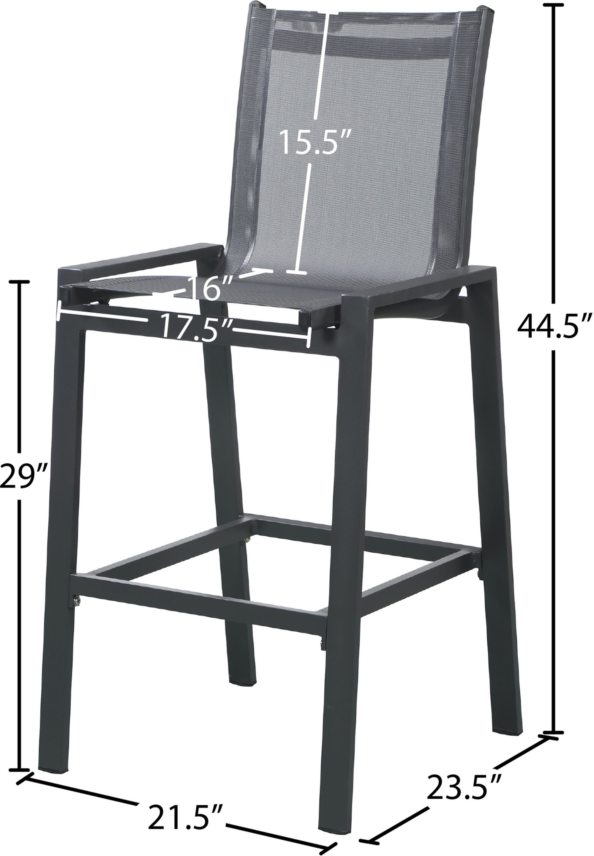 Nizuc Outdoor Patio Mesh Barstool with Aluminum Frame