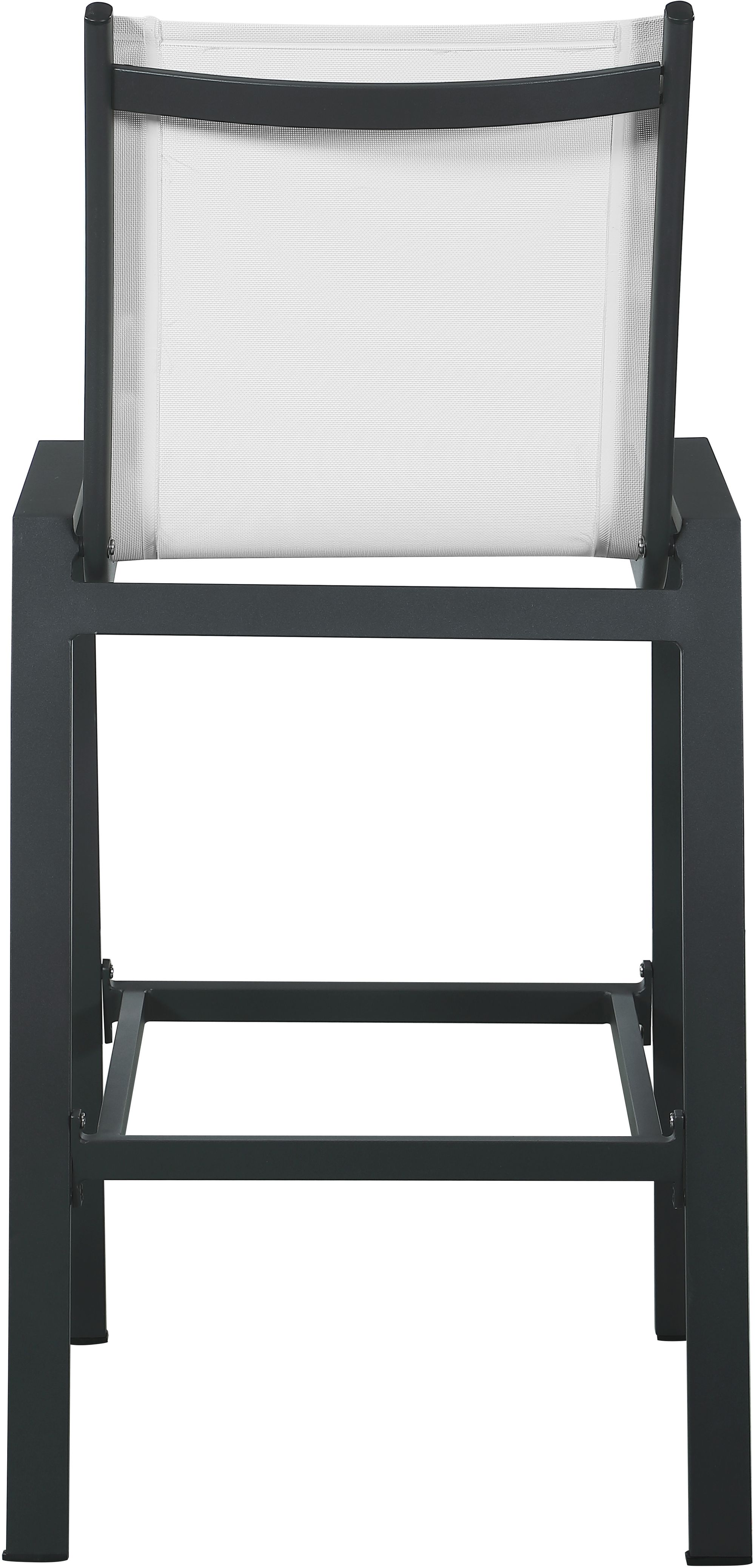 Nizuc Outdoor Patio Mesh Barstool with Dark Grey Aluminum Frame