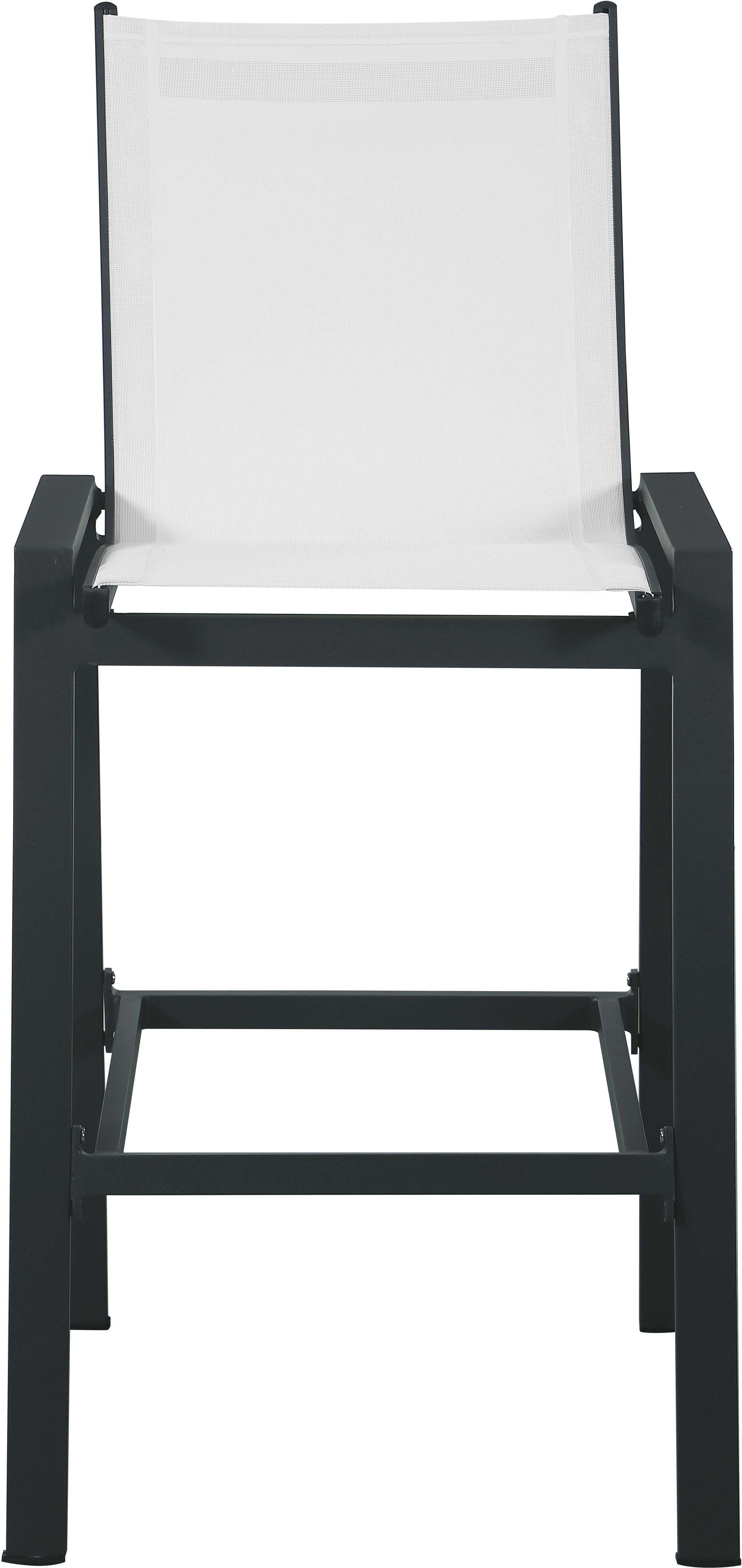 Nizuc Outdoor Patio Mesh Barstool with Dark Grey Aluminum Frame