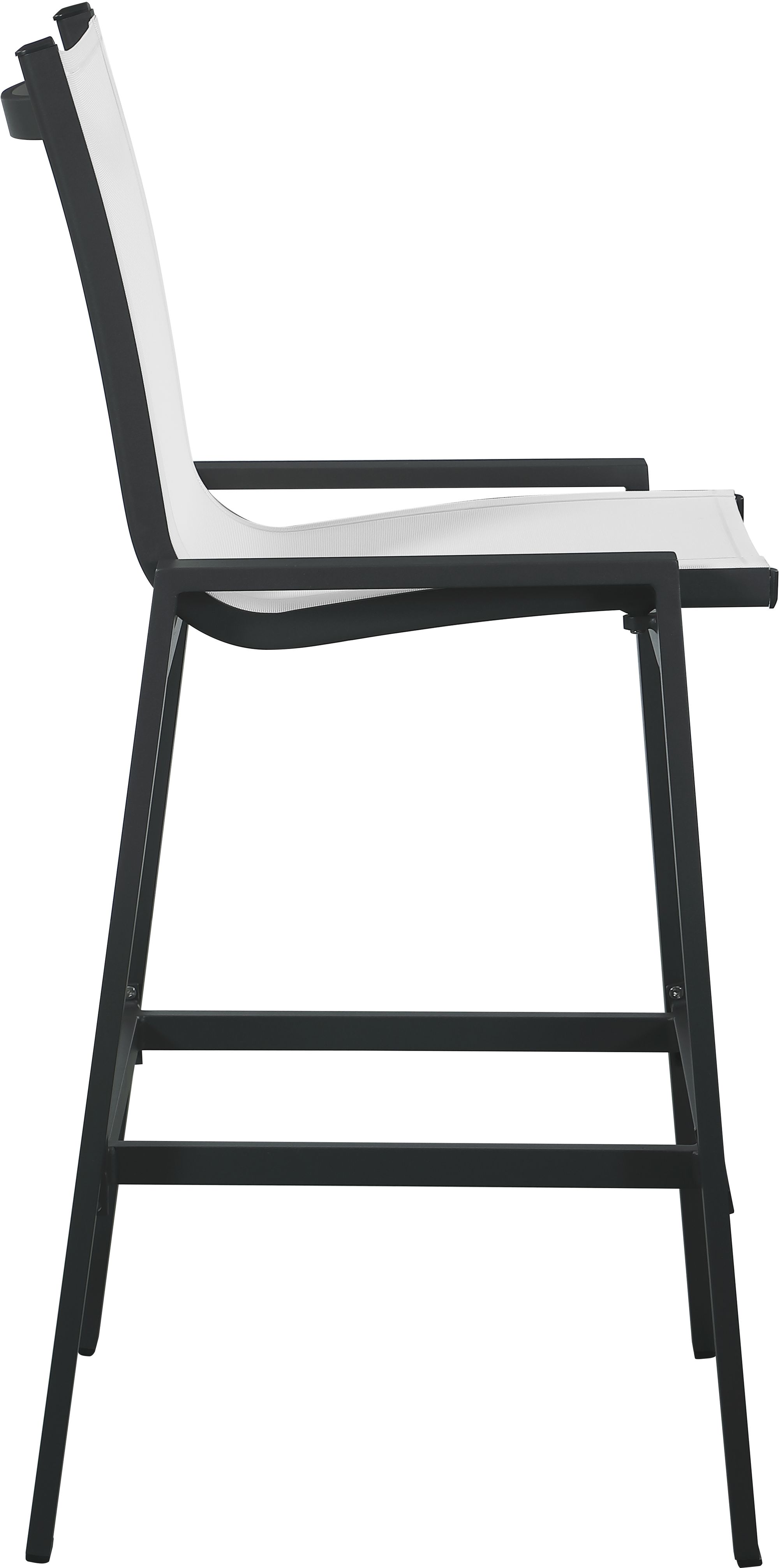Nizuc Outdoor Patio Mesh Barstool with Dark Grey Aluminum Frame