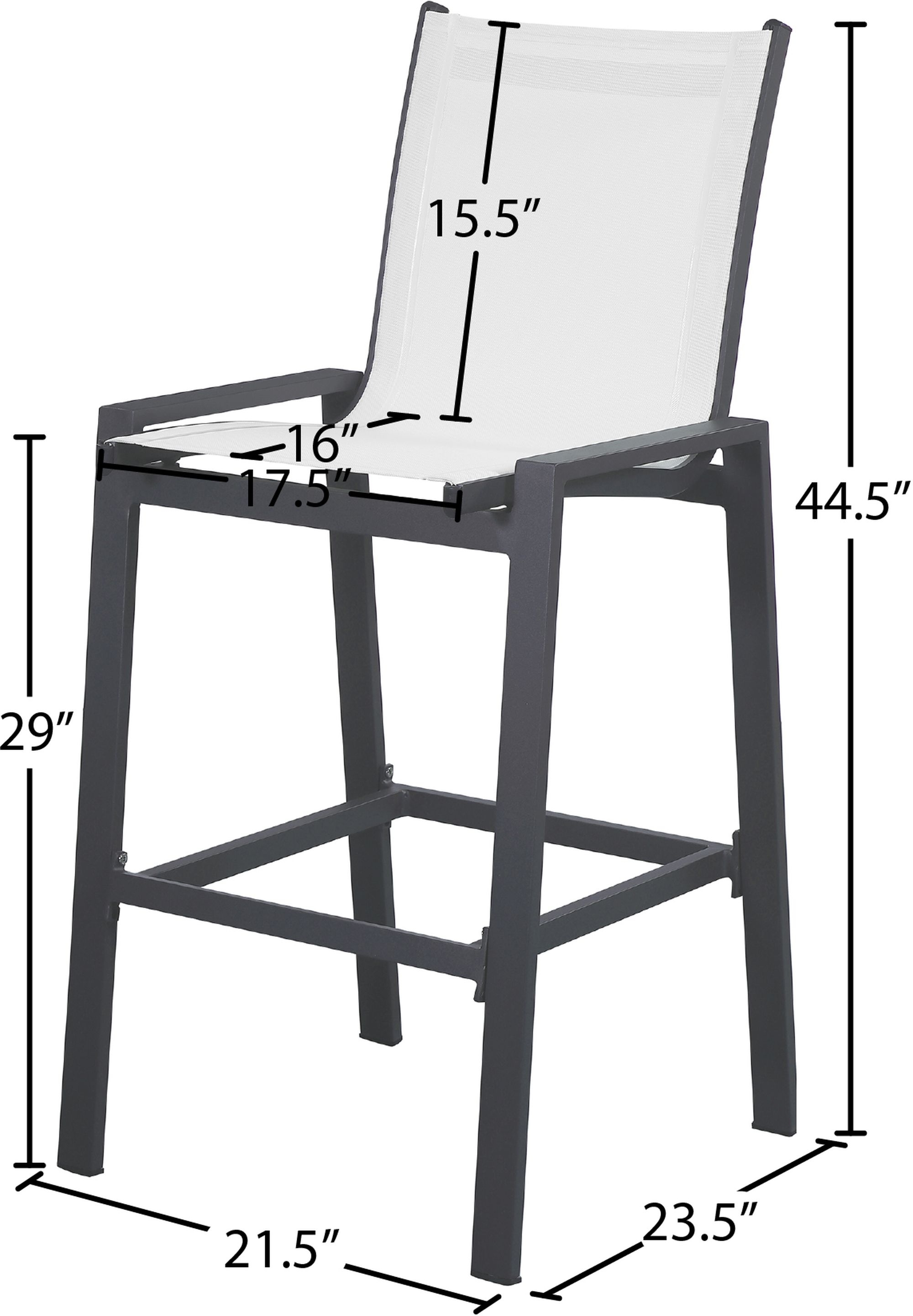 Nizuc Outdoor Patio Mesh Barstool with Aluminum Frame