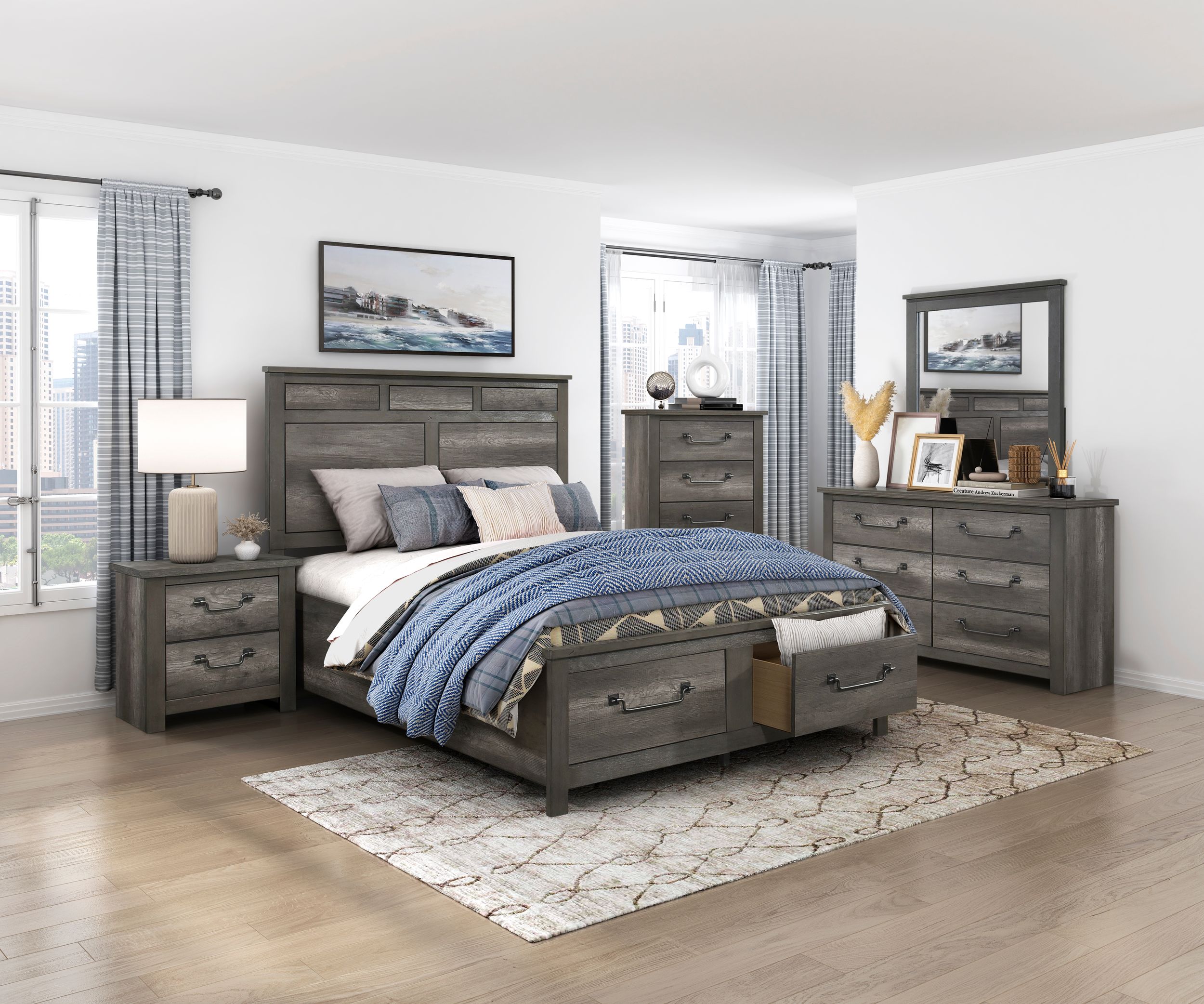 Lenior Melamine/Wood California King Storage Platform Bed
