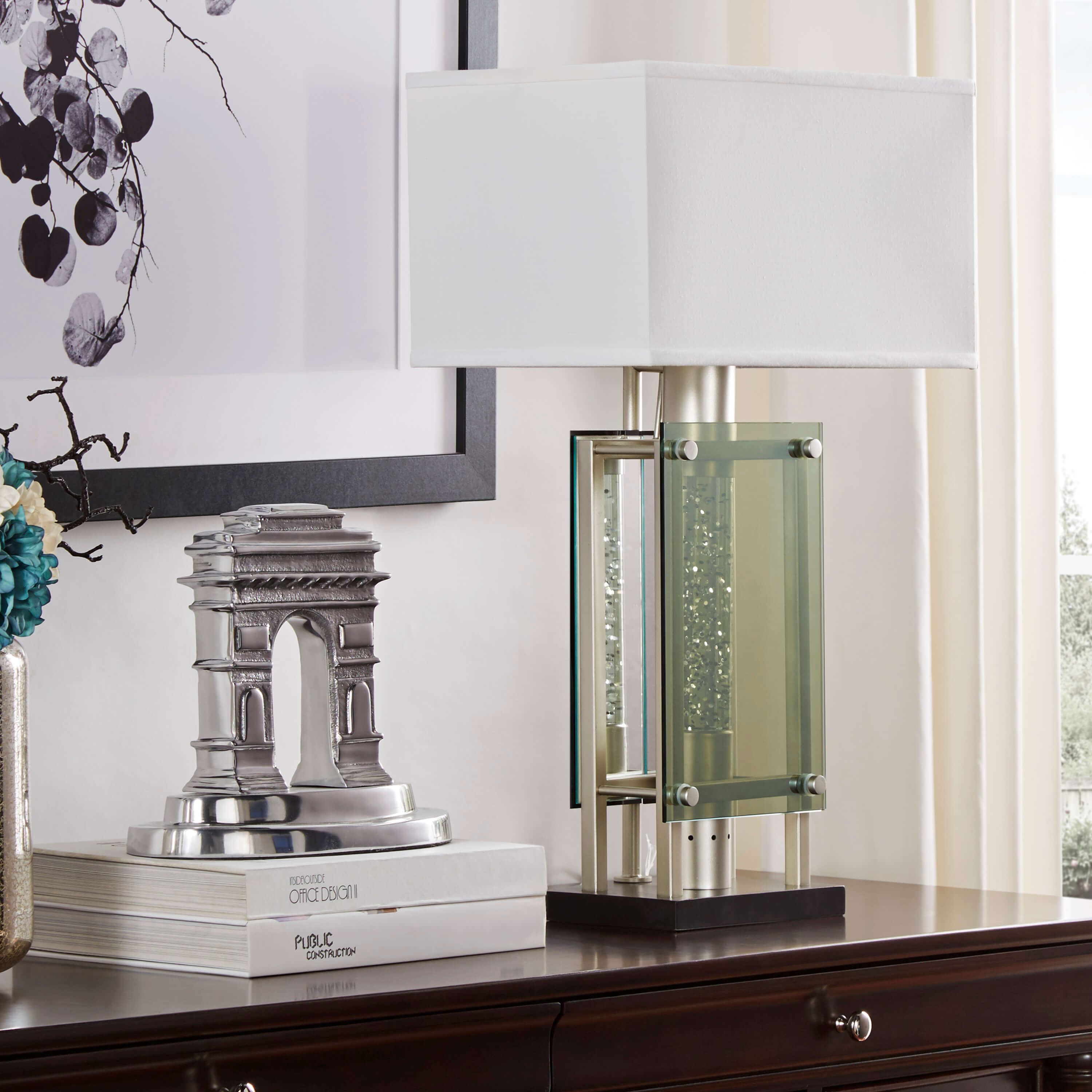 Aura Metal/FabricTable Lamp by Homelegance