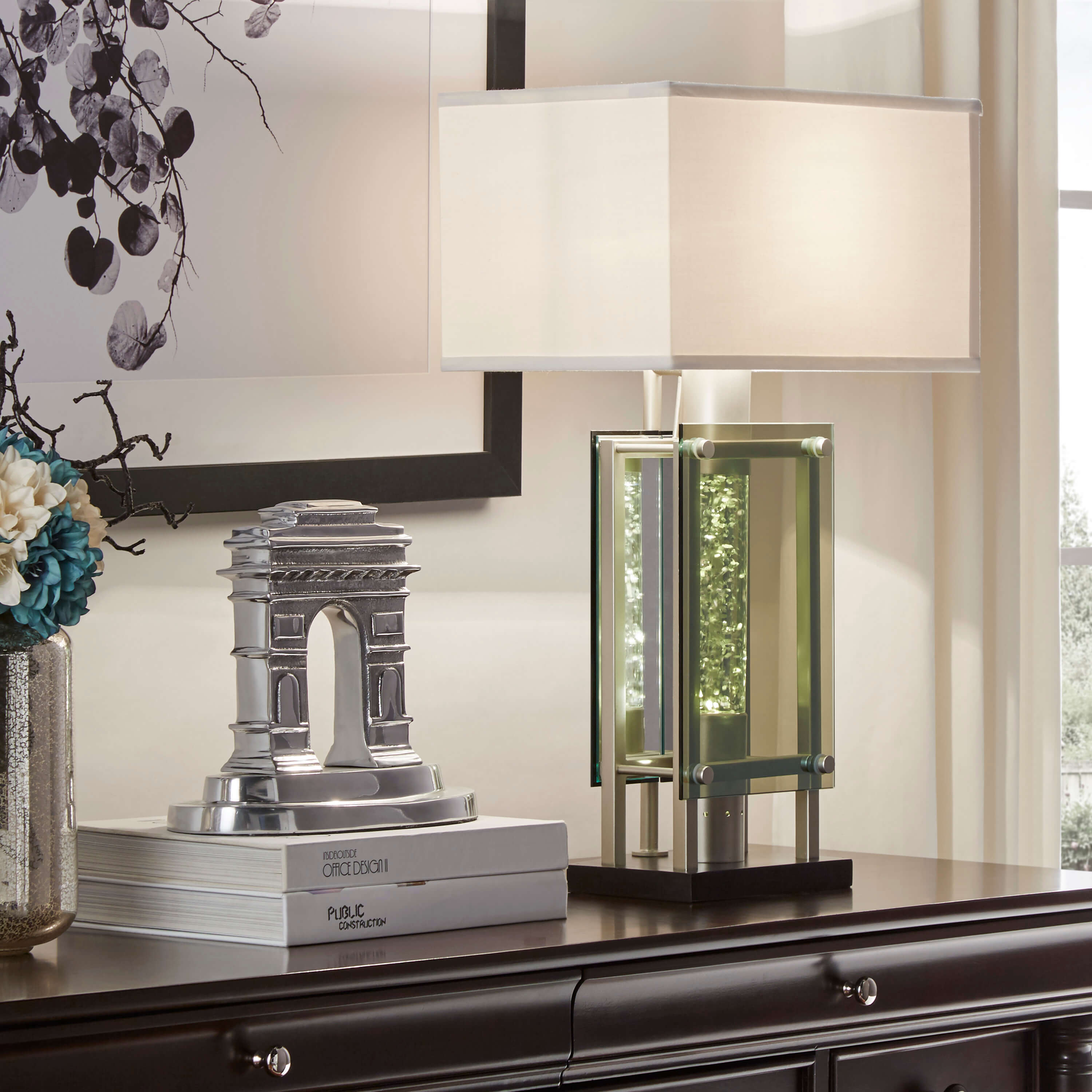 Aura Metal/FabricTable Lamp by Homelegance