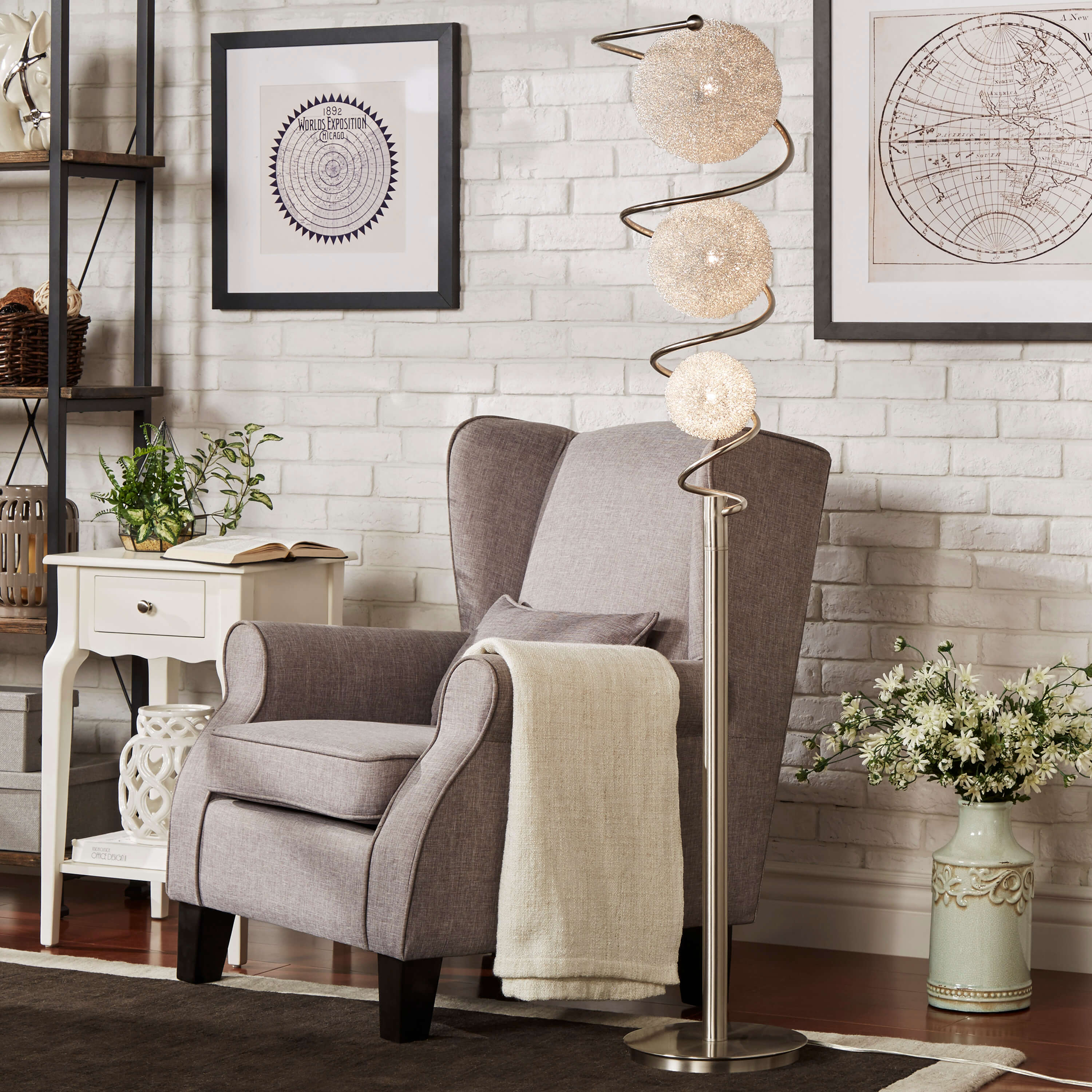 Diya Metal Floor Lamp by Homelegance